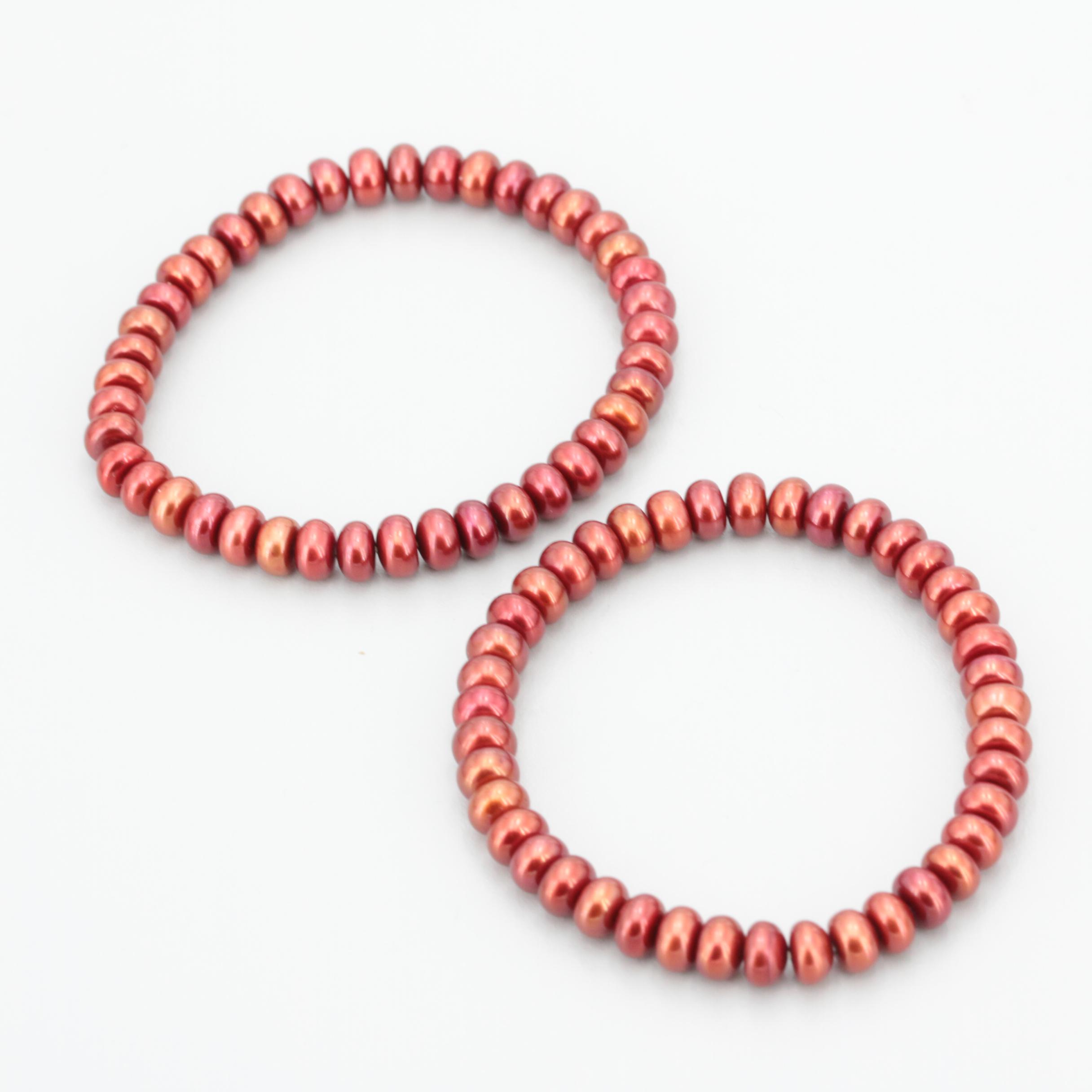 Cultured Pearl Stretch Band Bracelets