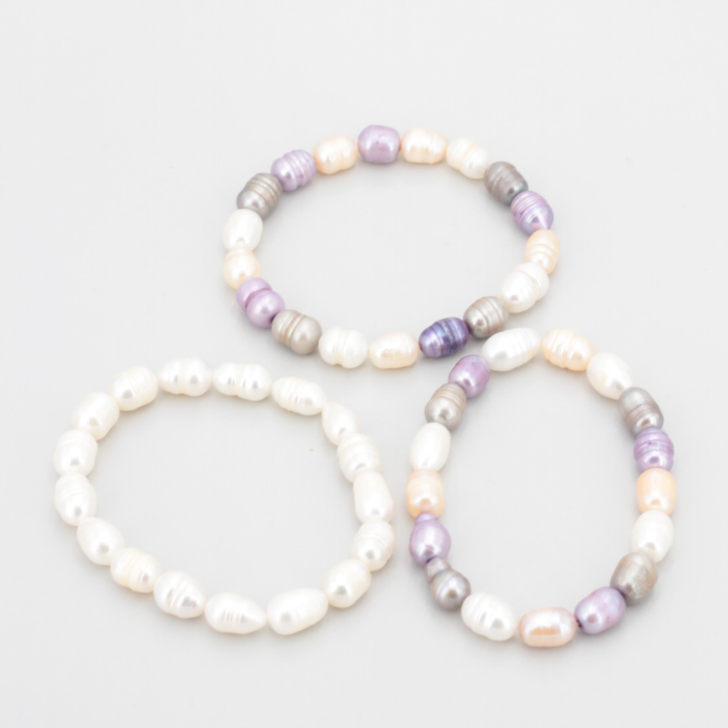 Cultured Pearl Stretch Band Bracelets