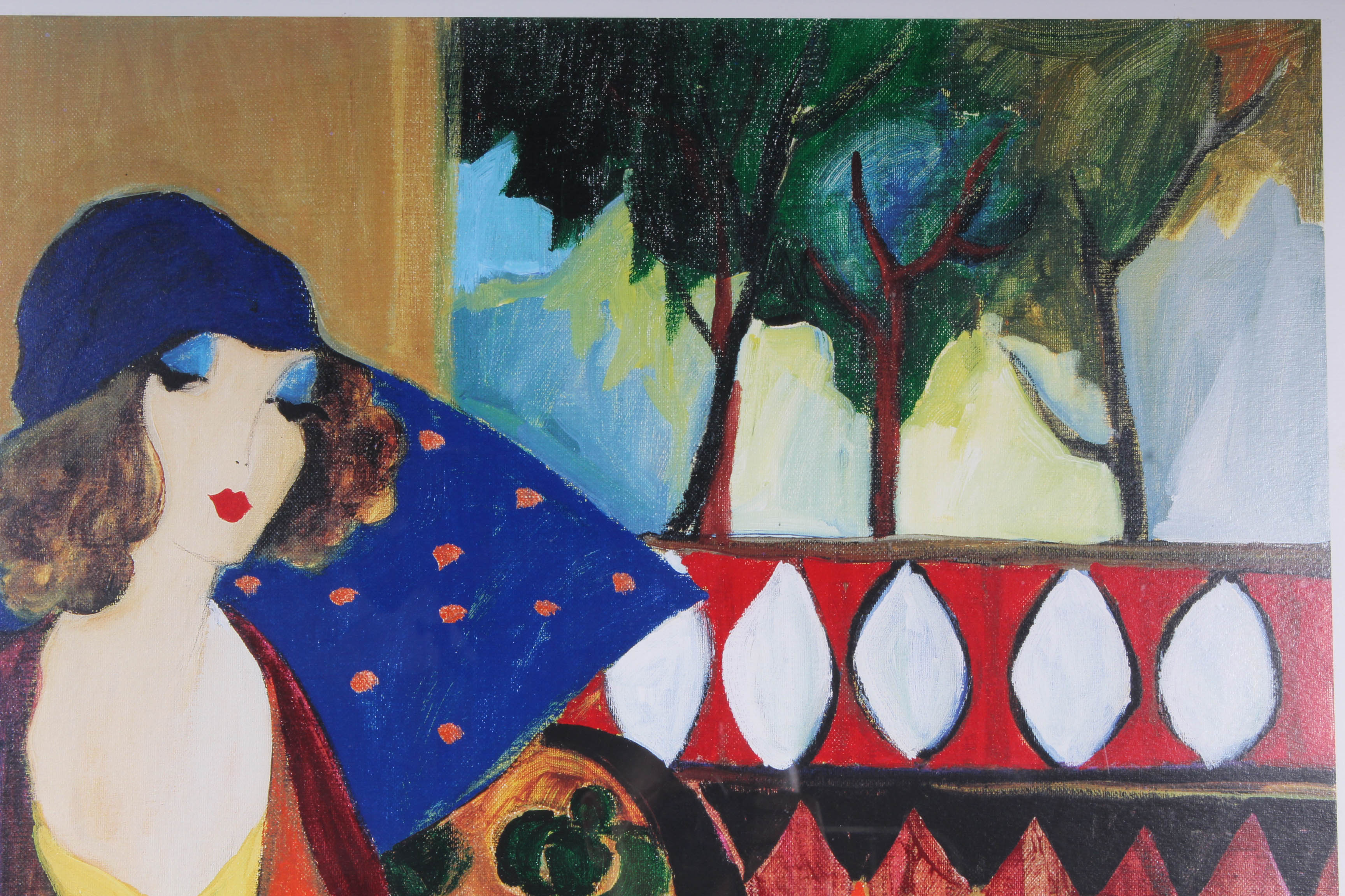 After Itzchak Tarkay "Indigo Chapeau" Offset Lithograph