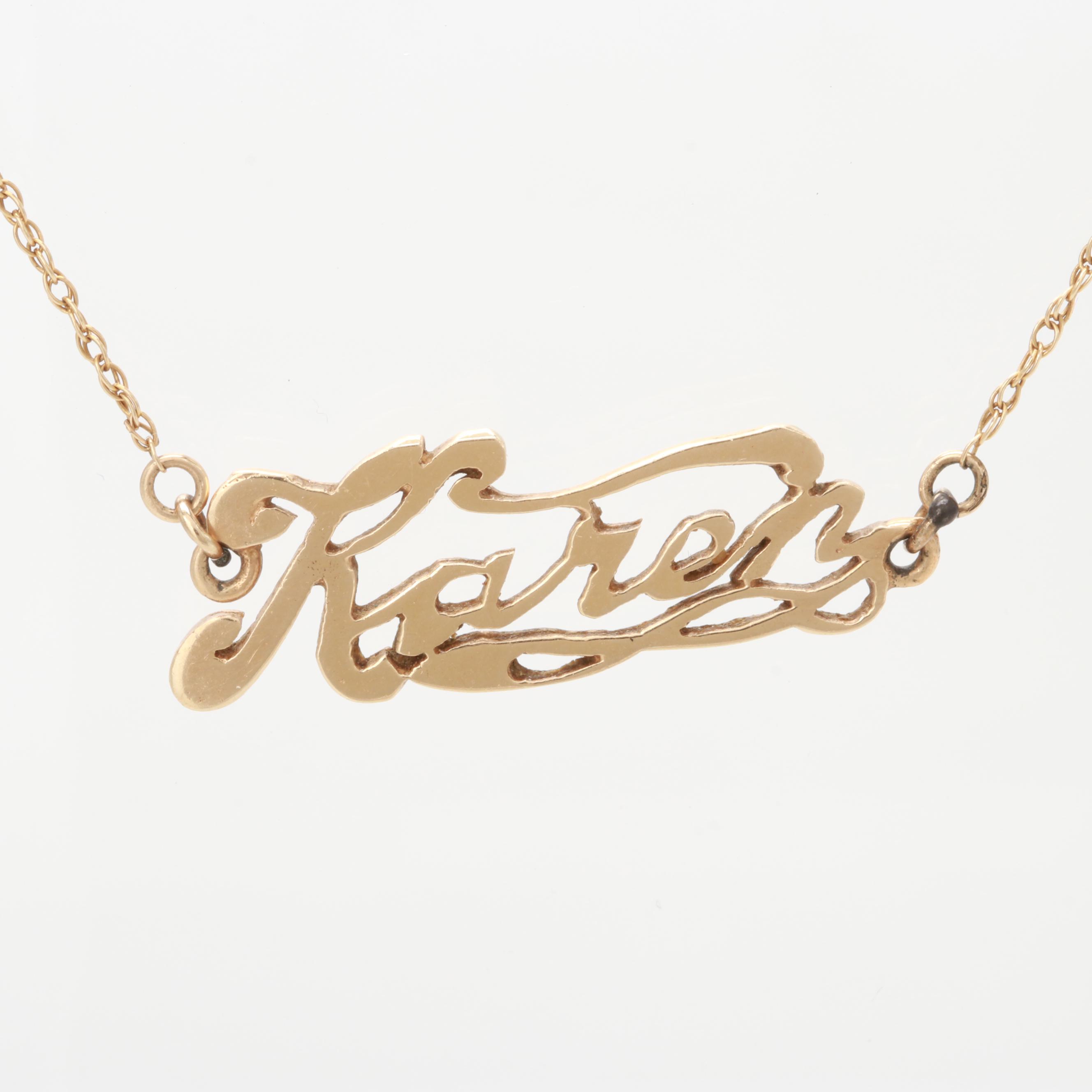 14K Yellow Gold "Karen" Necklace