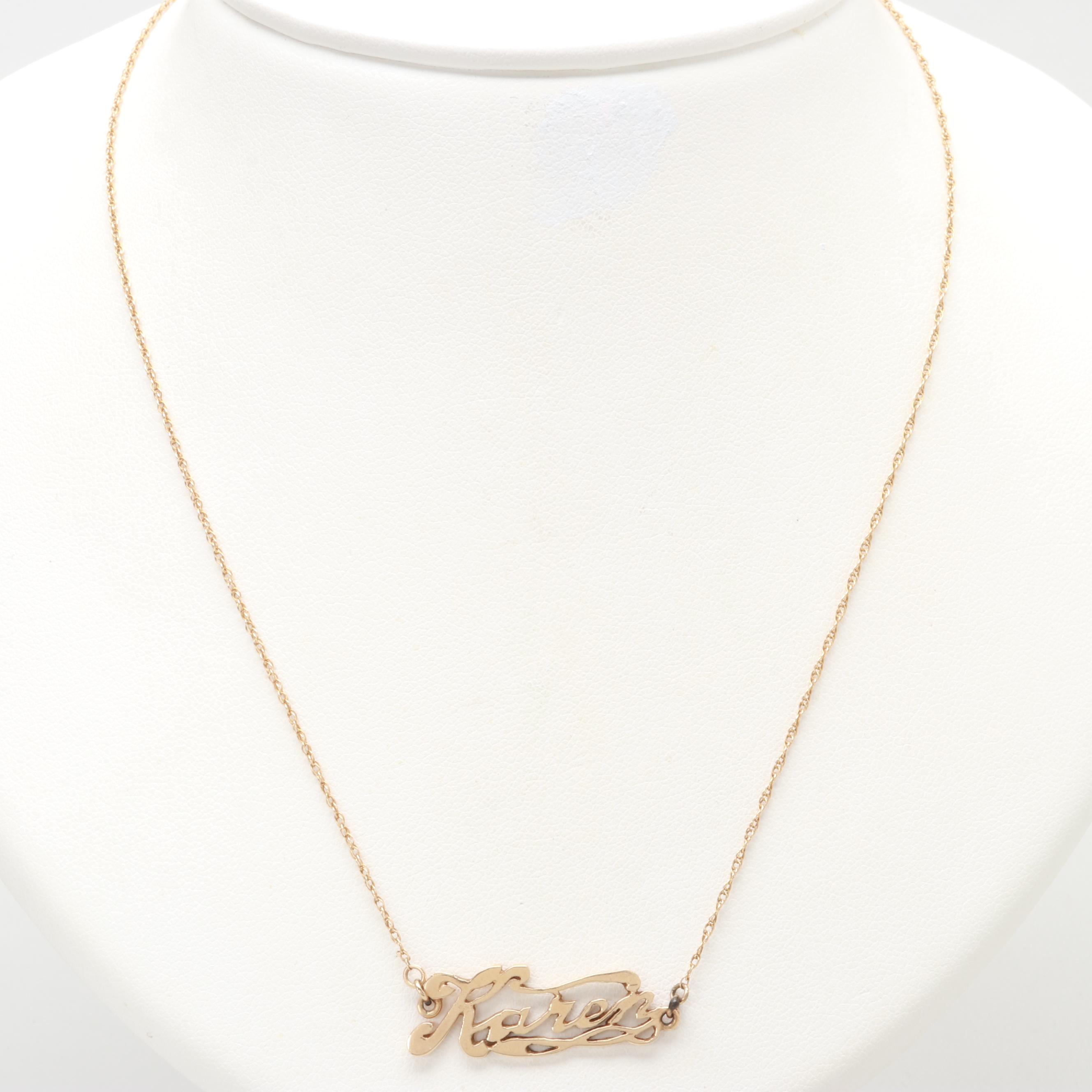 14K Yellow Gold "Karen" Necklace