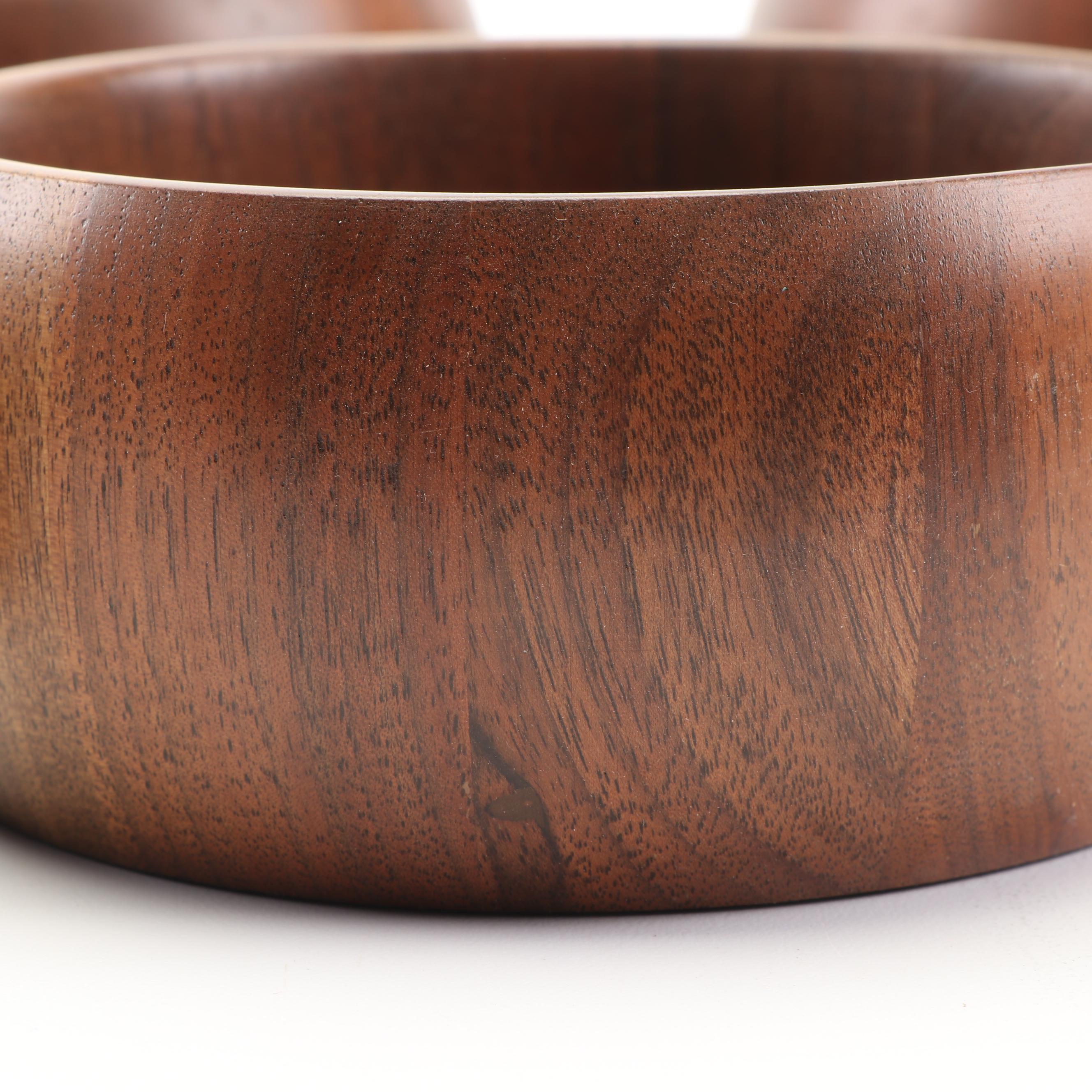 Walnut Salad Bowl Set