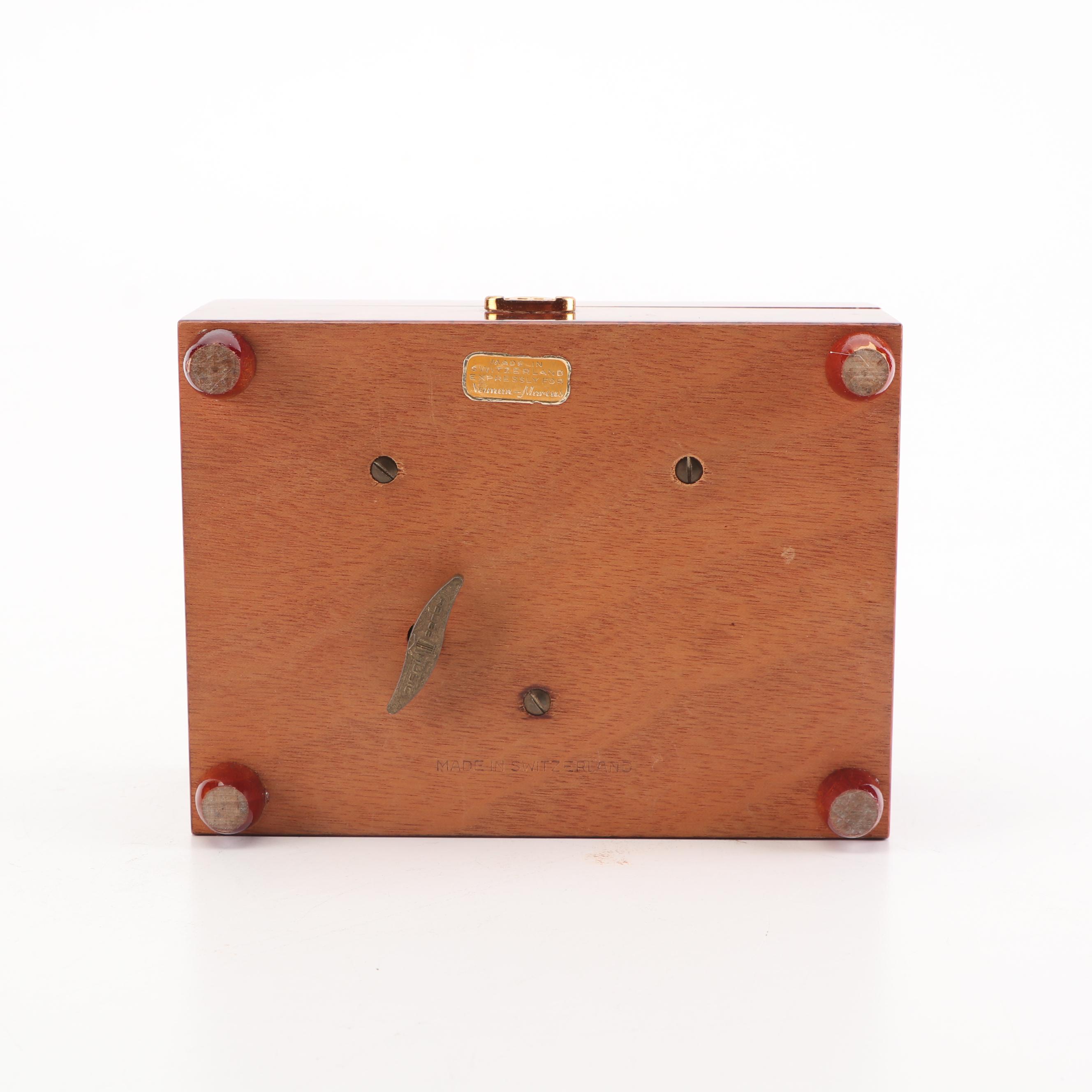 Neiman-Marcus Bird's Eye Maple Veneer Reuge Swiss Music Box