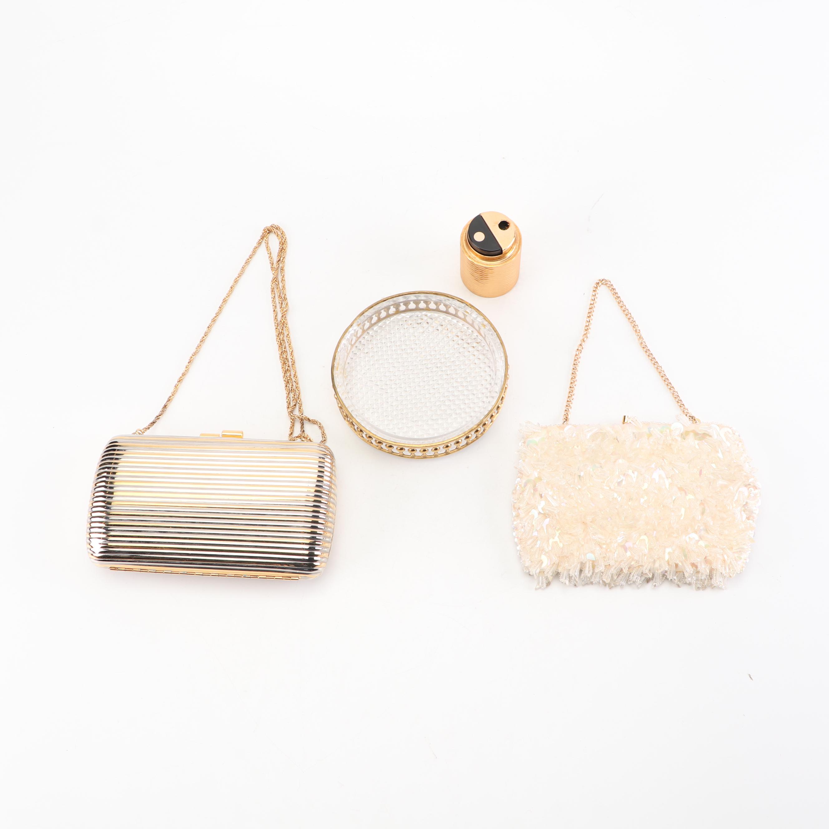 Evening Bags with Japanese Table Lighters and Ash Receiver, Late 20th Century