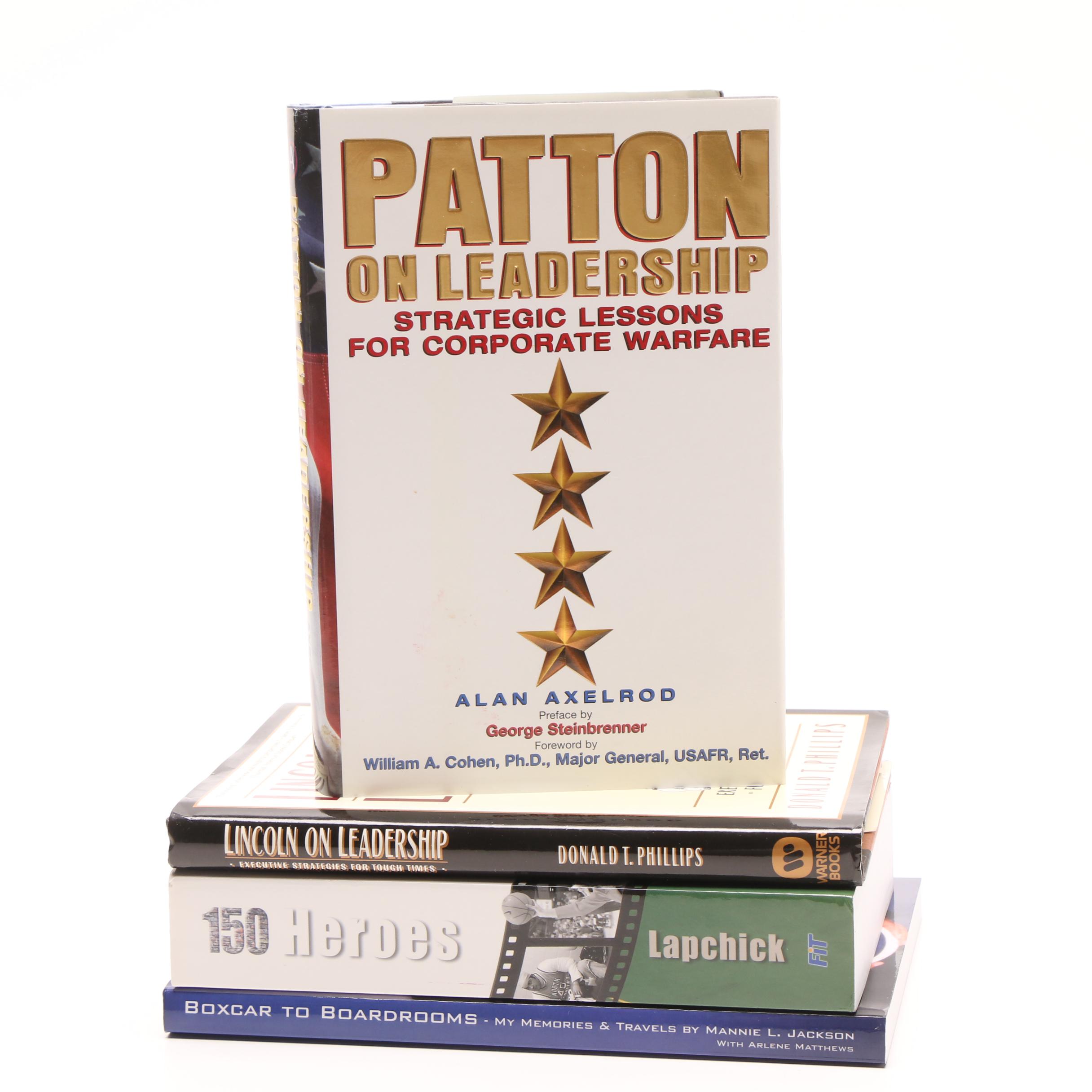 Nonfiction Books including First Edition "Patton on Leadership" by Alan Axelrod