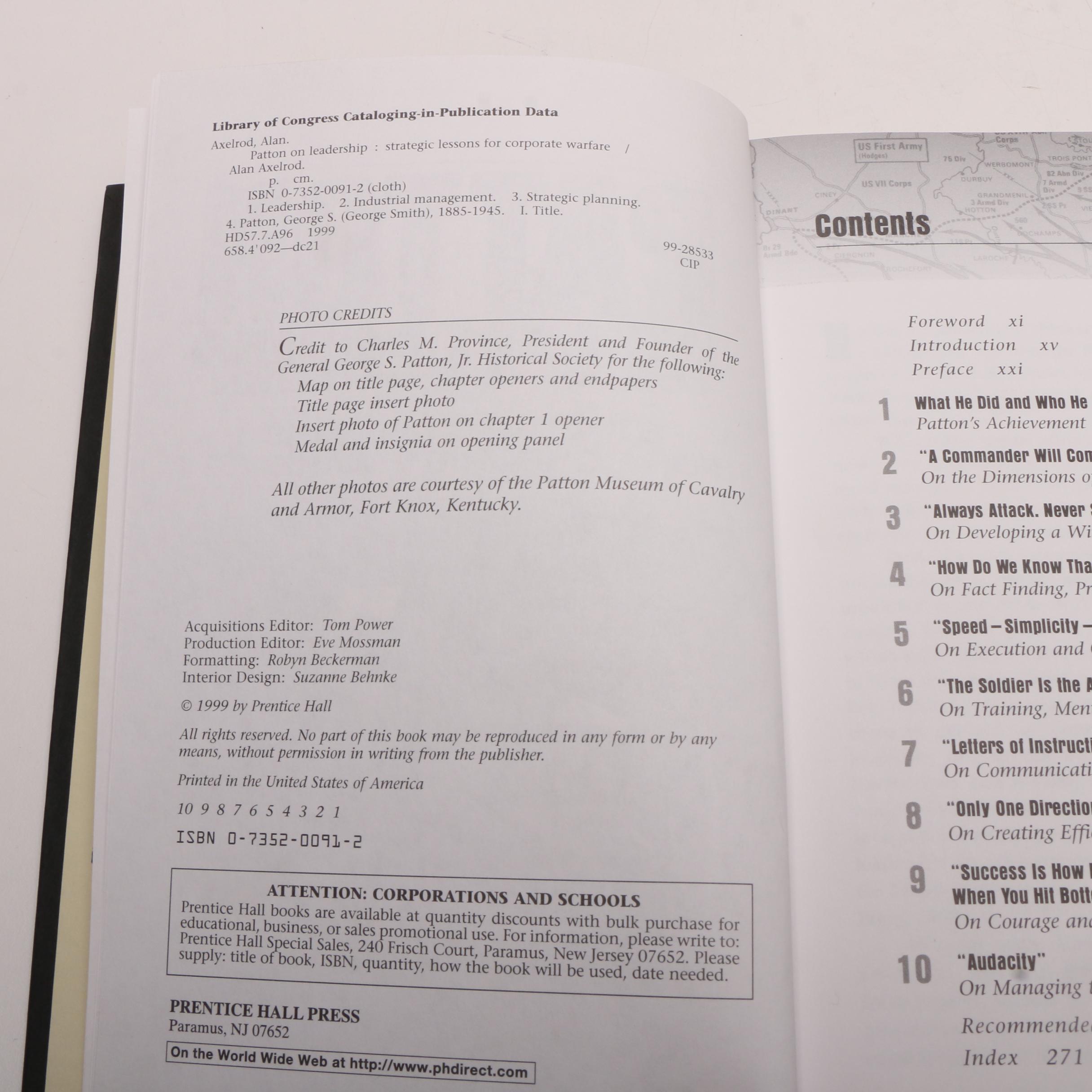 Nonfiction Books including First Edition "Patton on Leadership" by Alan Axelrod