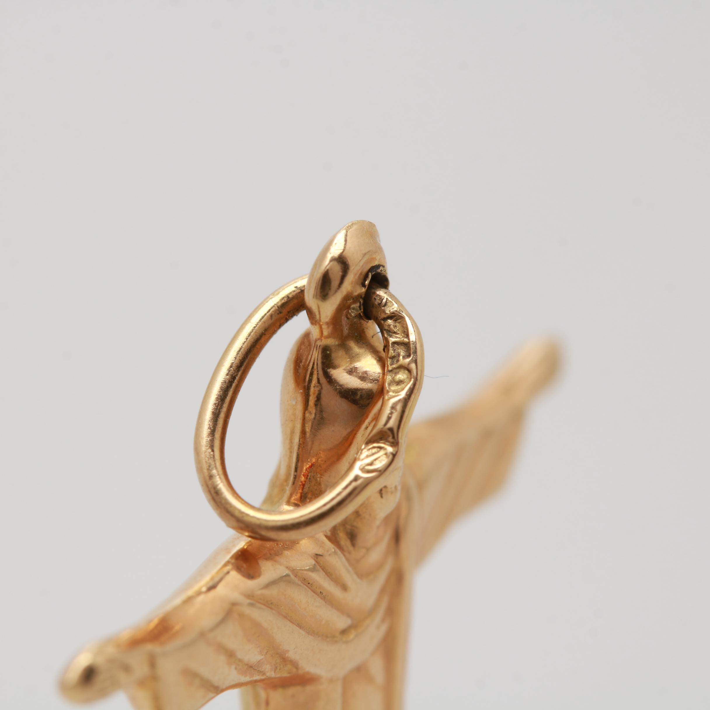 Art Deco Paul Landowski 18K Yellow Gold "Christ the Redeemer" Pendant