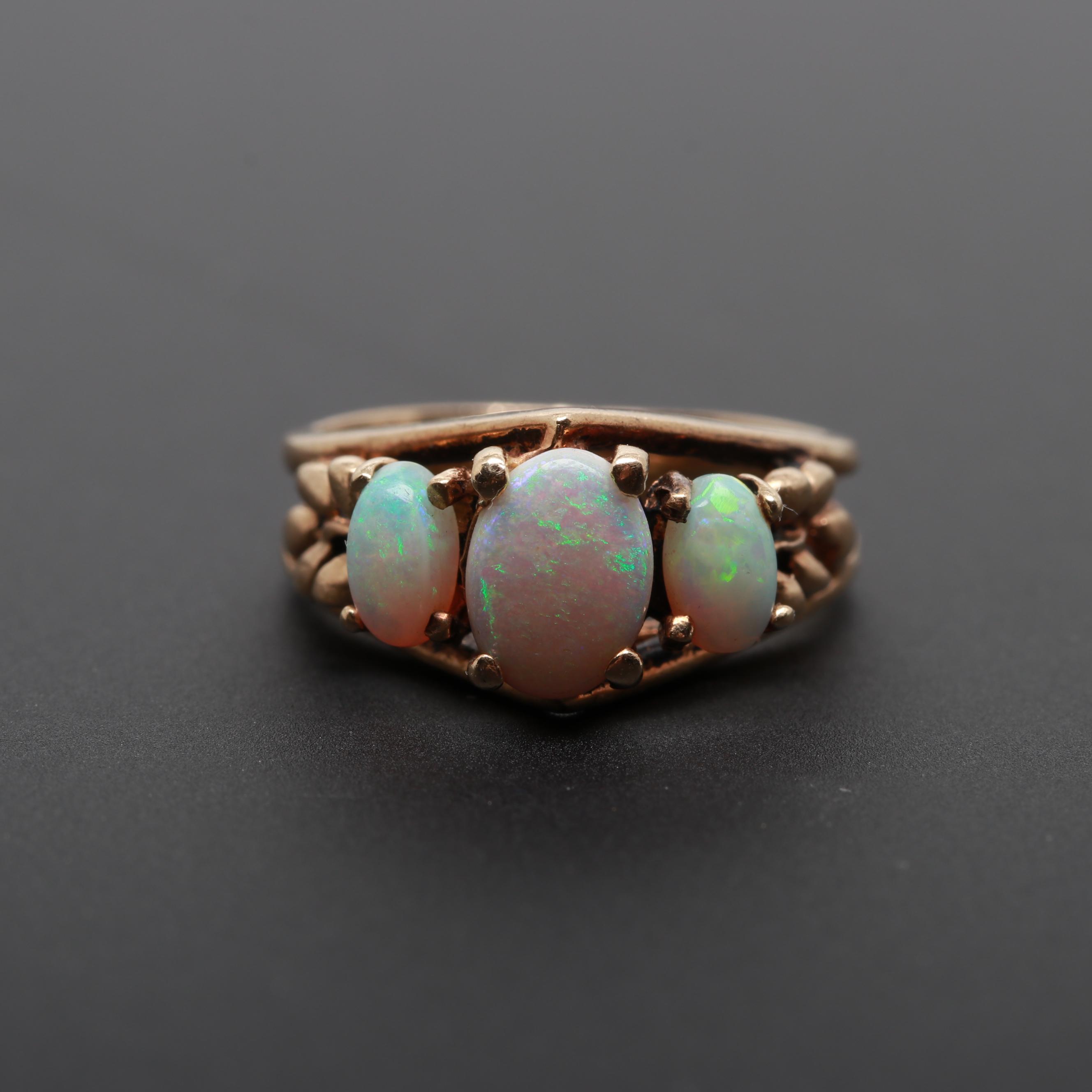 10K Yellow Gold Opal Ring
