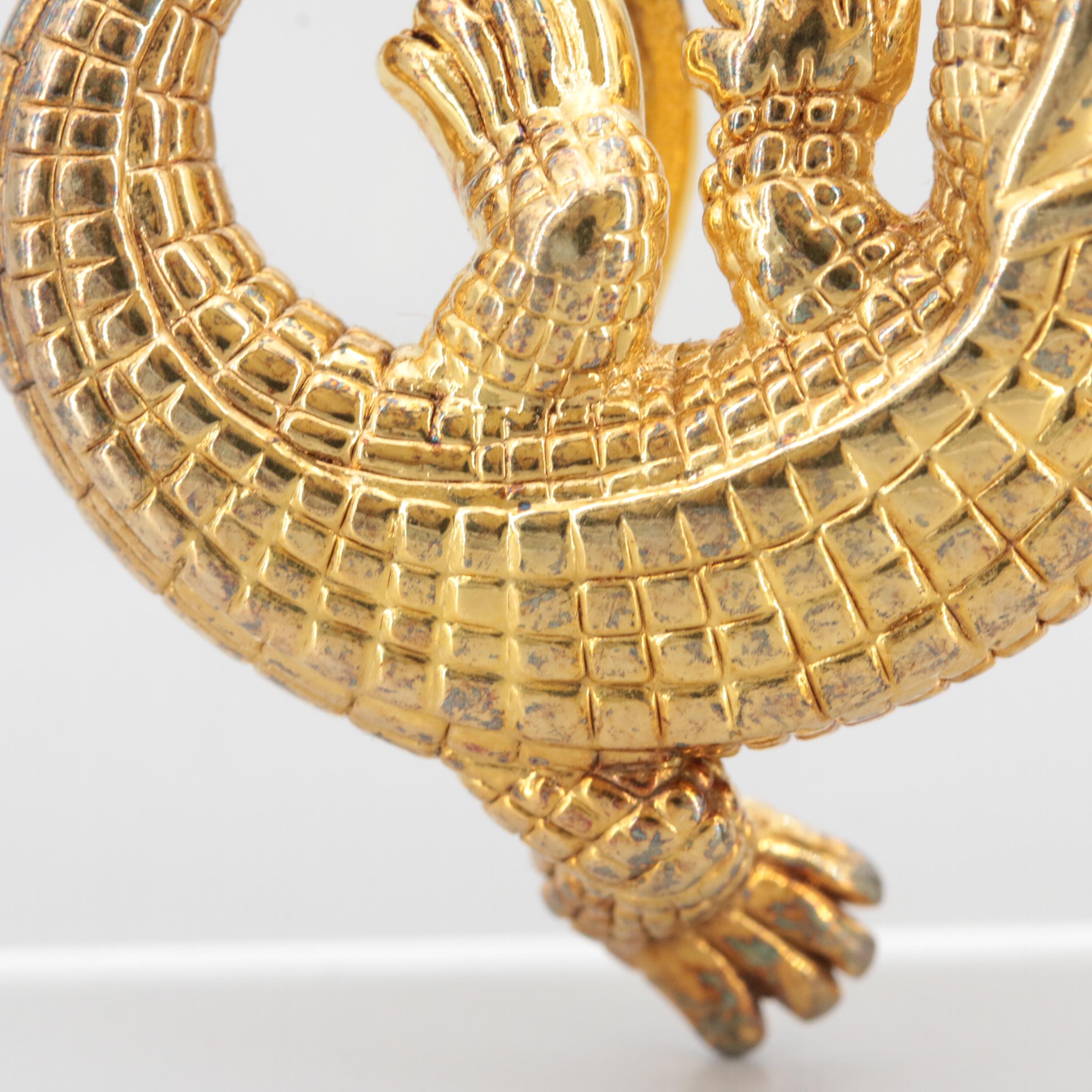 Carla 14K Yellow Gold Alligator Slide Pendant