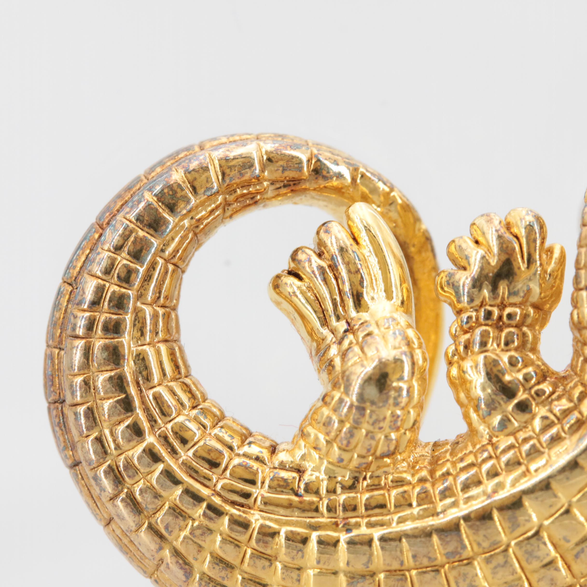 Carla 14K Yellow Gold Alligator Slide Pendant