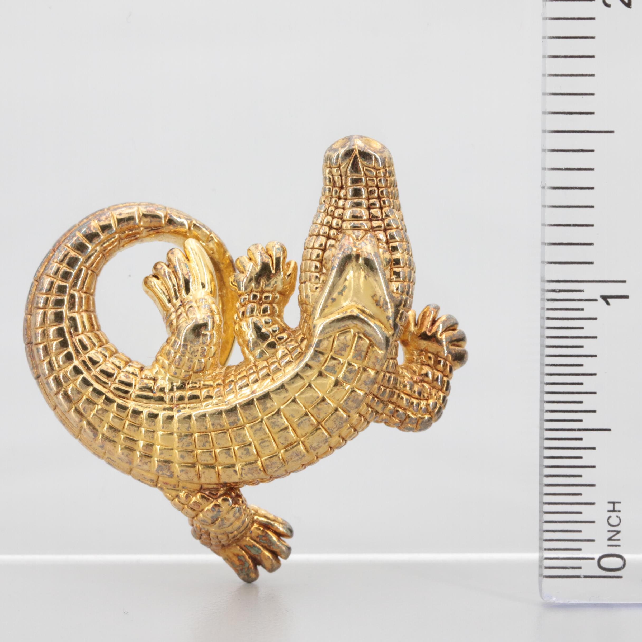 Carla 14K Yellow Gold Alligator Slide Pendant