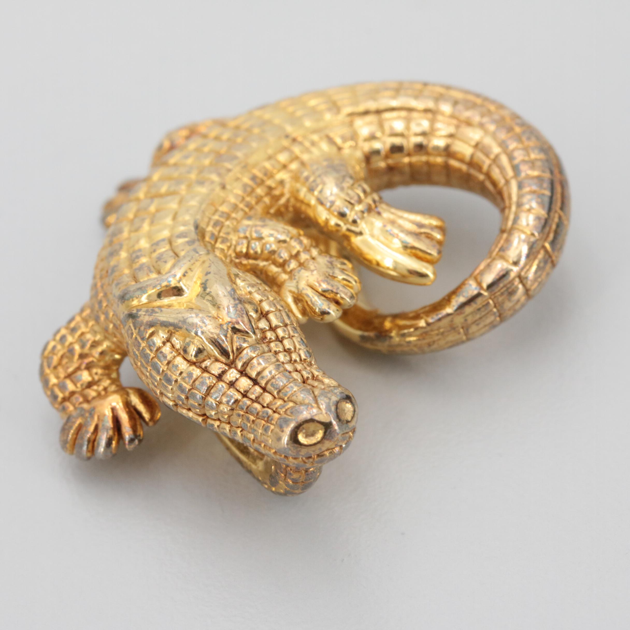 Carla 14K Yellow Gold Alligator Slide Pendant