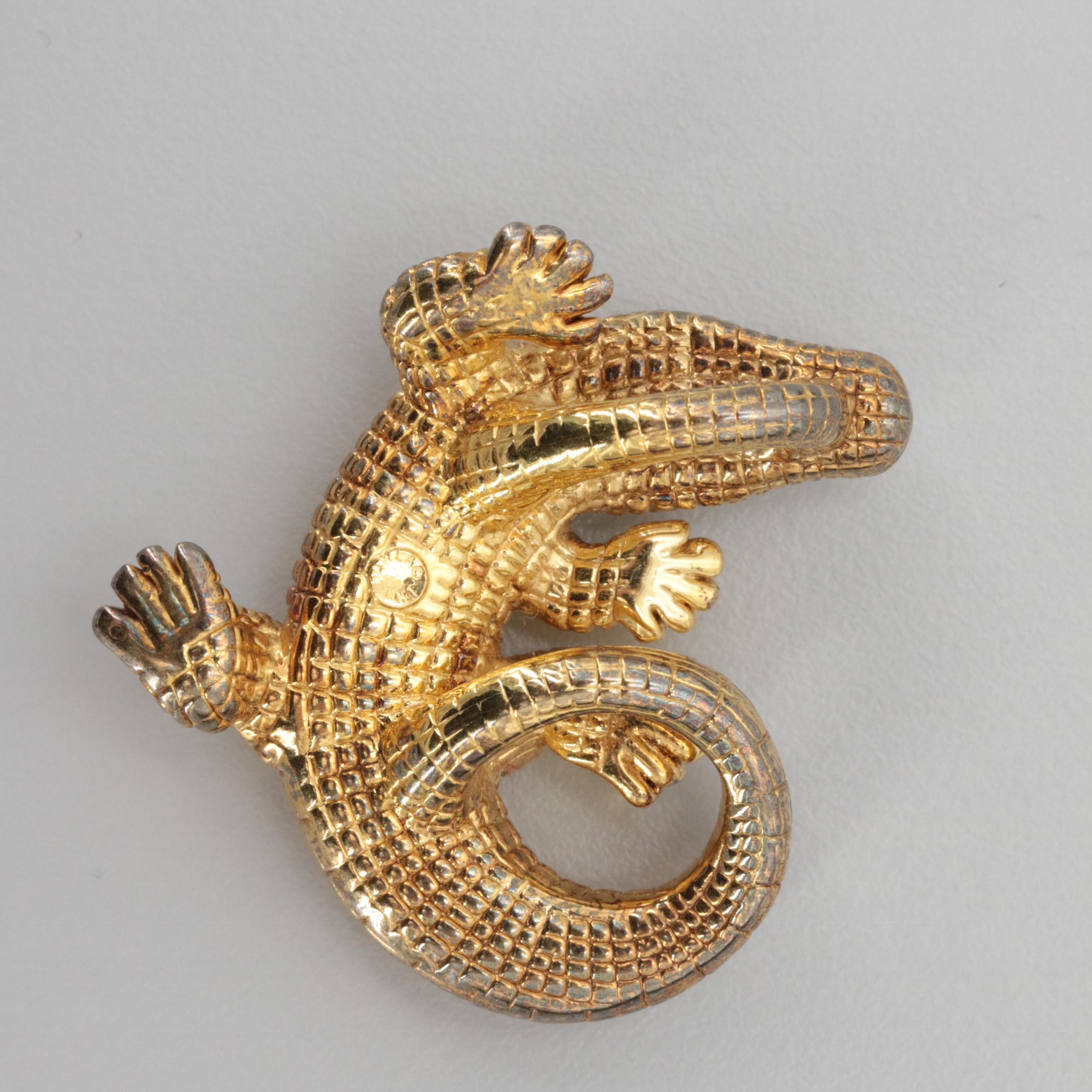 Carla 14K Yellow Gold Alligator Slide Pendant