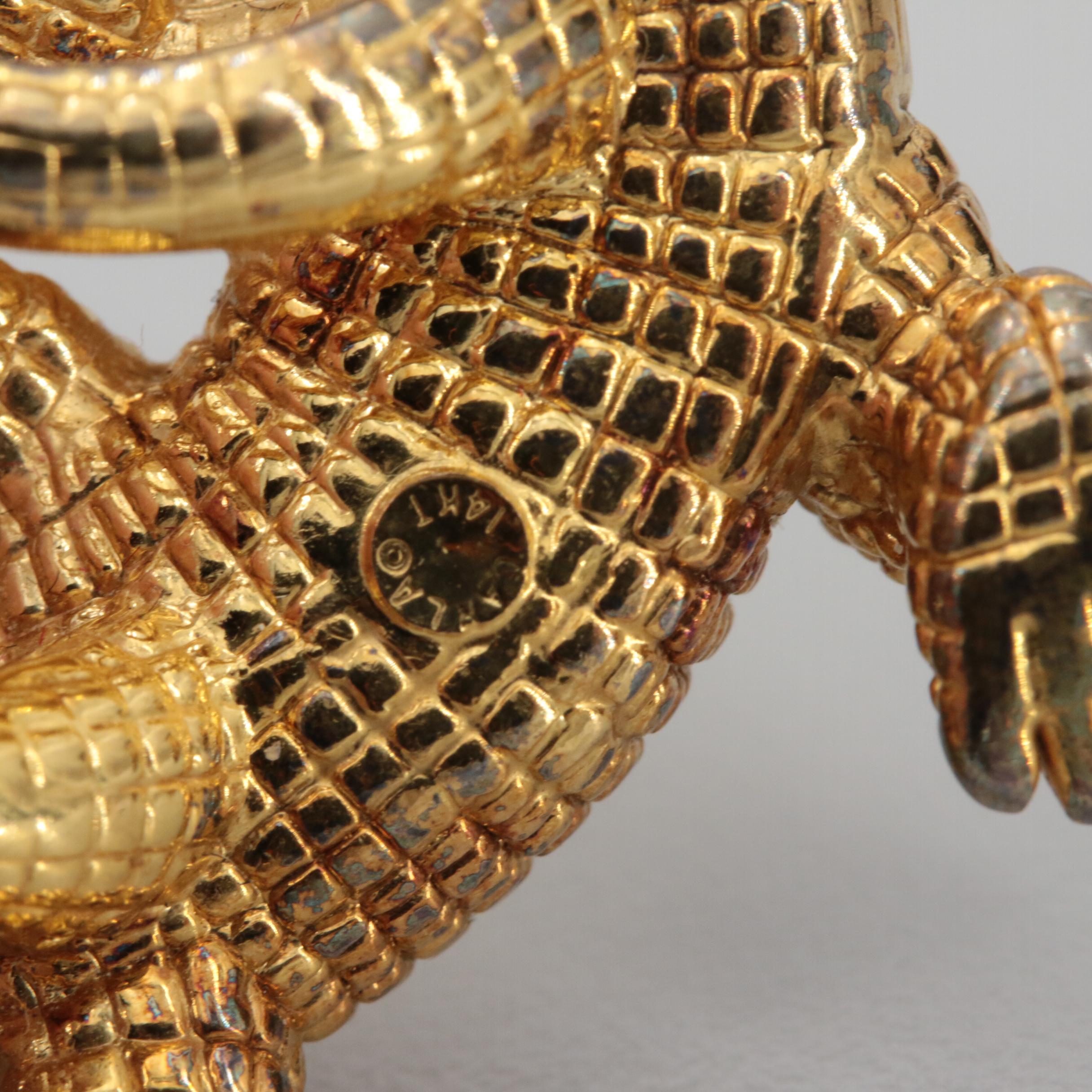 Carla 14K Yellow Gold Alligator Slide Pendant