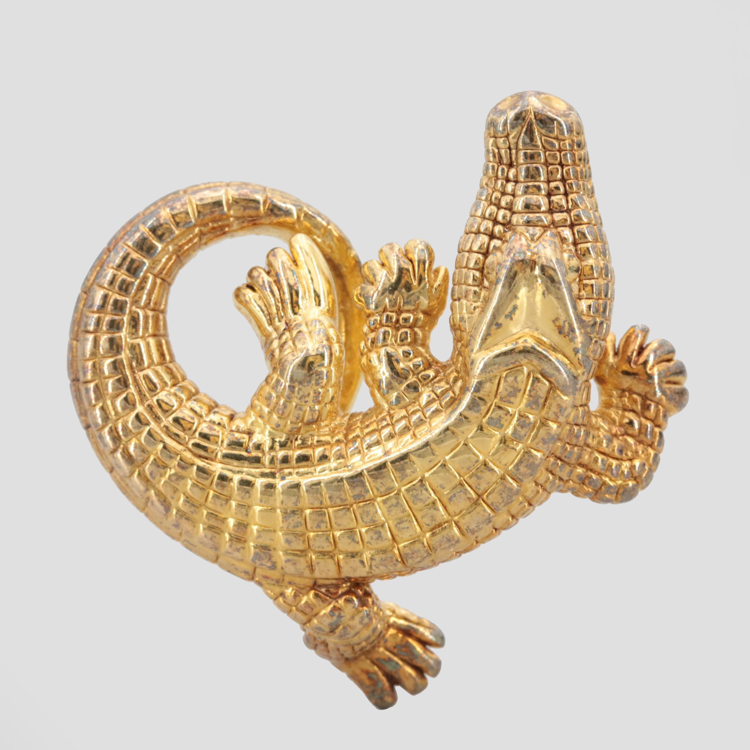 Carla 14K Yellow Gold Alligator Slide Pendant