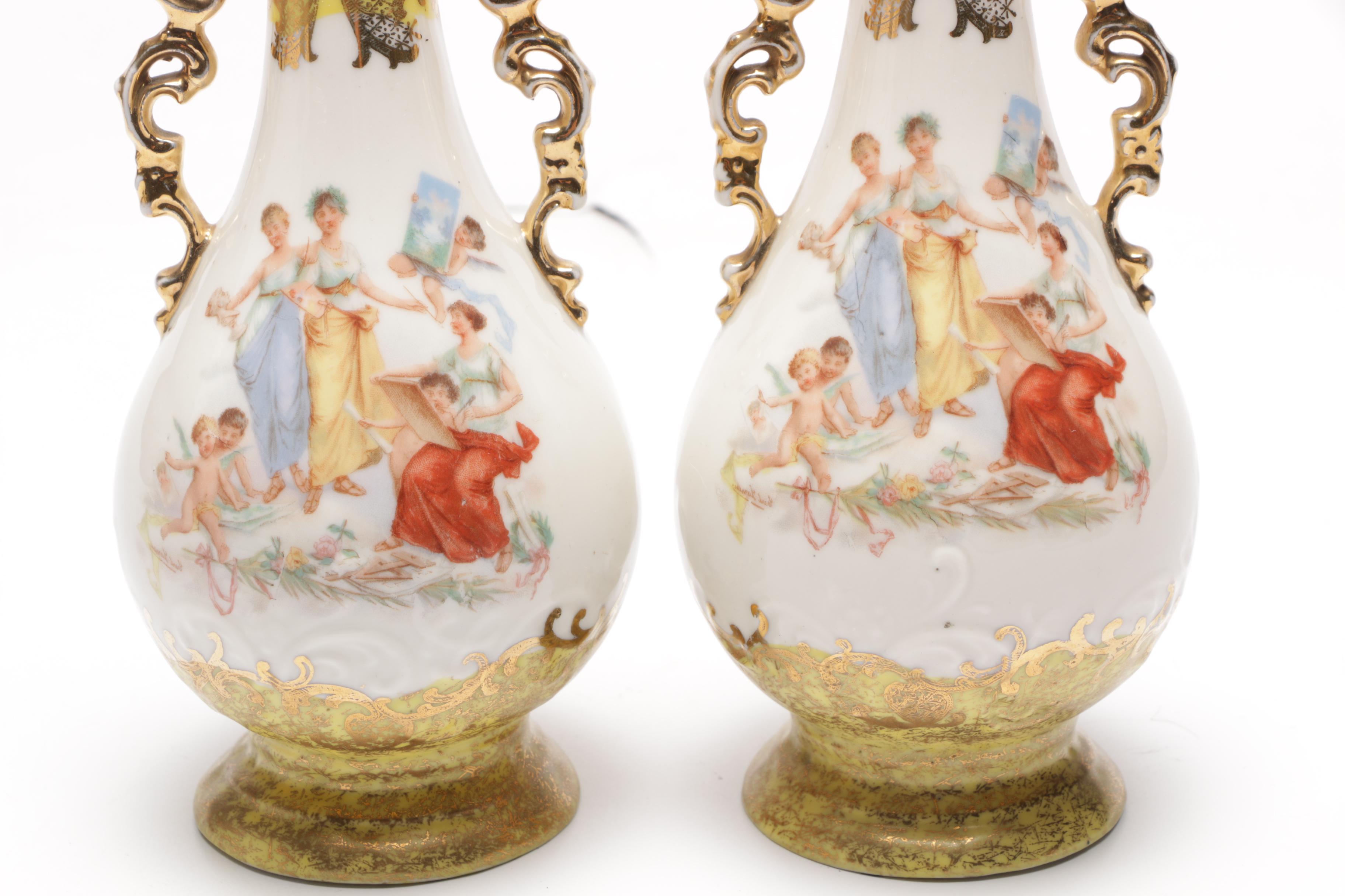 Antique Victoria Carlsbad Austria Vases