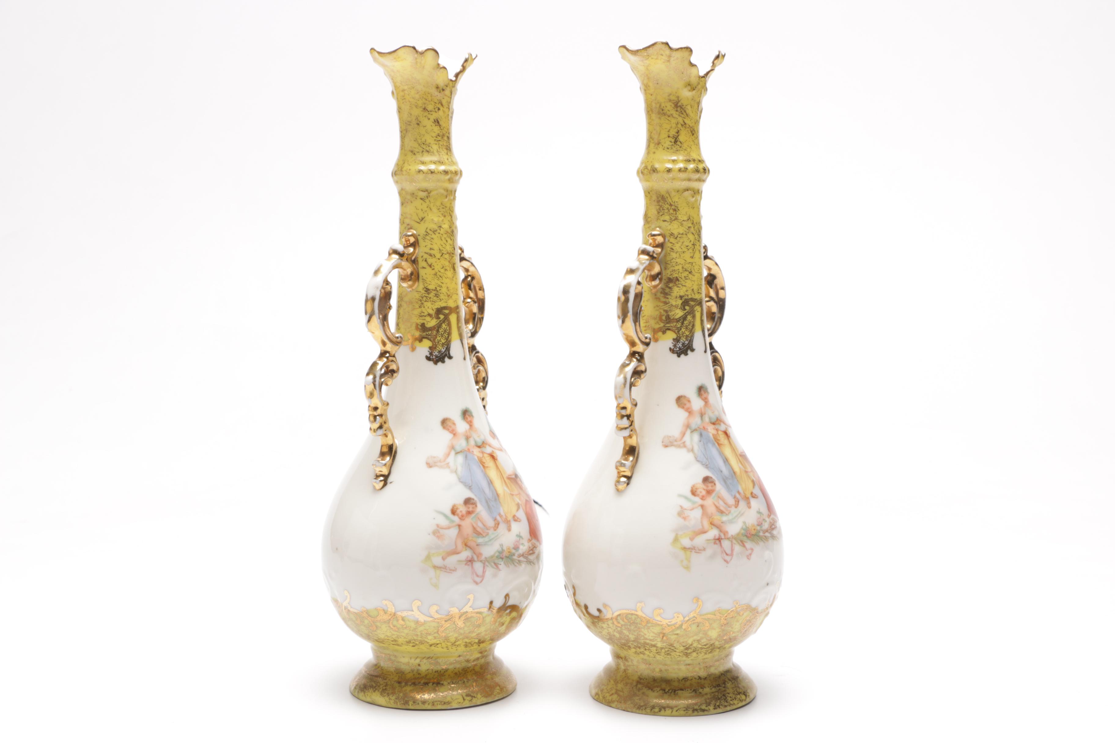 Antique Victoria Carlsbad Austria Vases