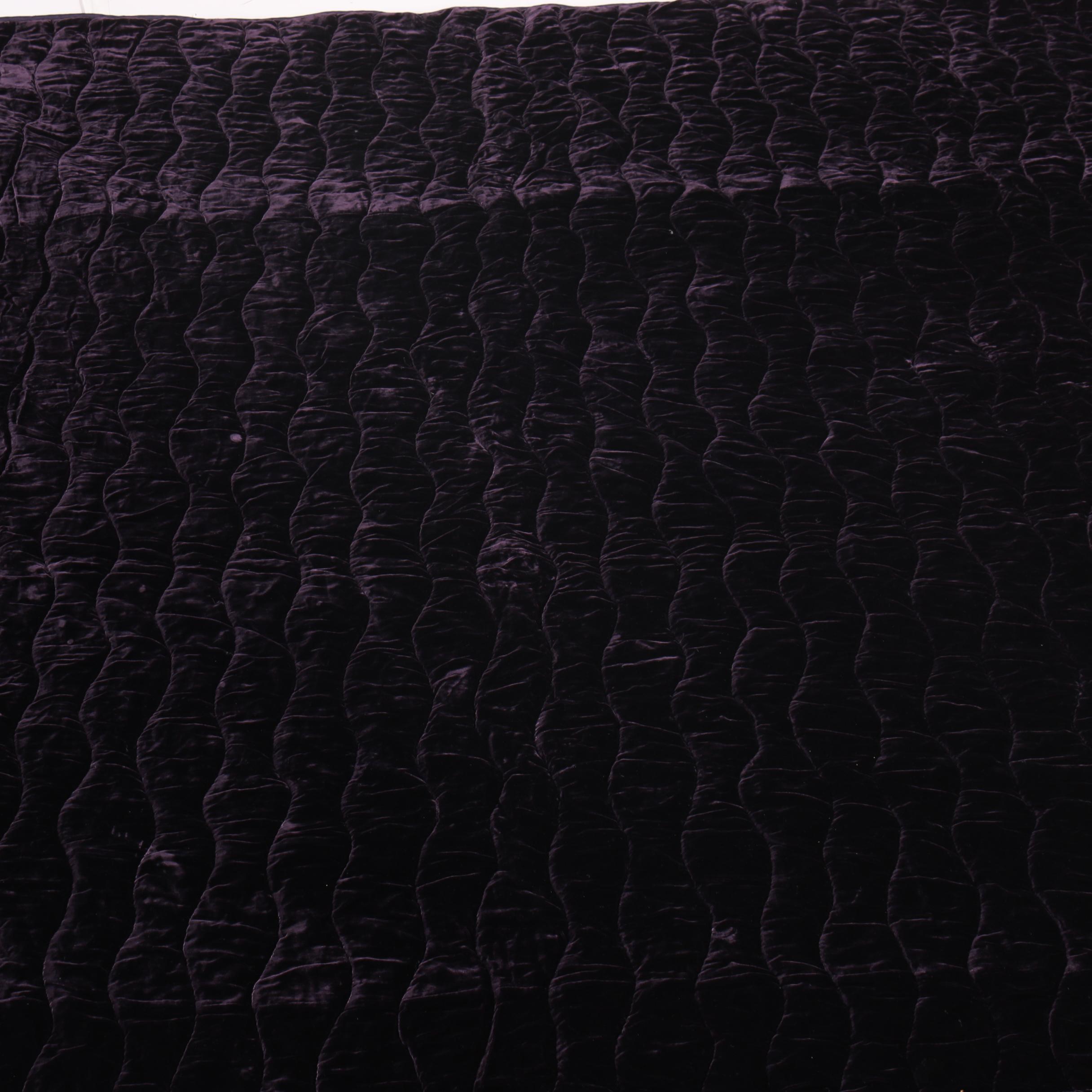 Contemporary Nicole Miller Aubergine Coverlet and Pillow Shams