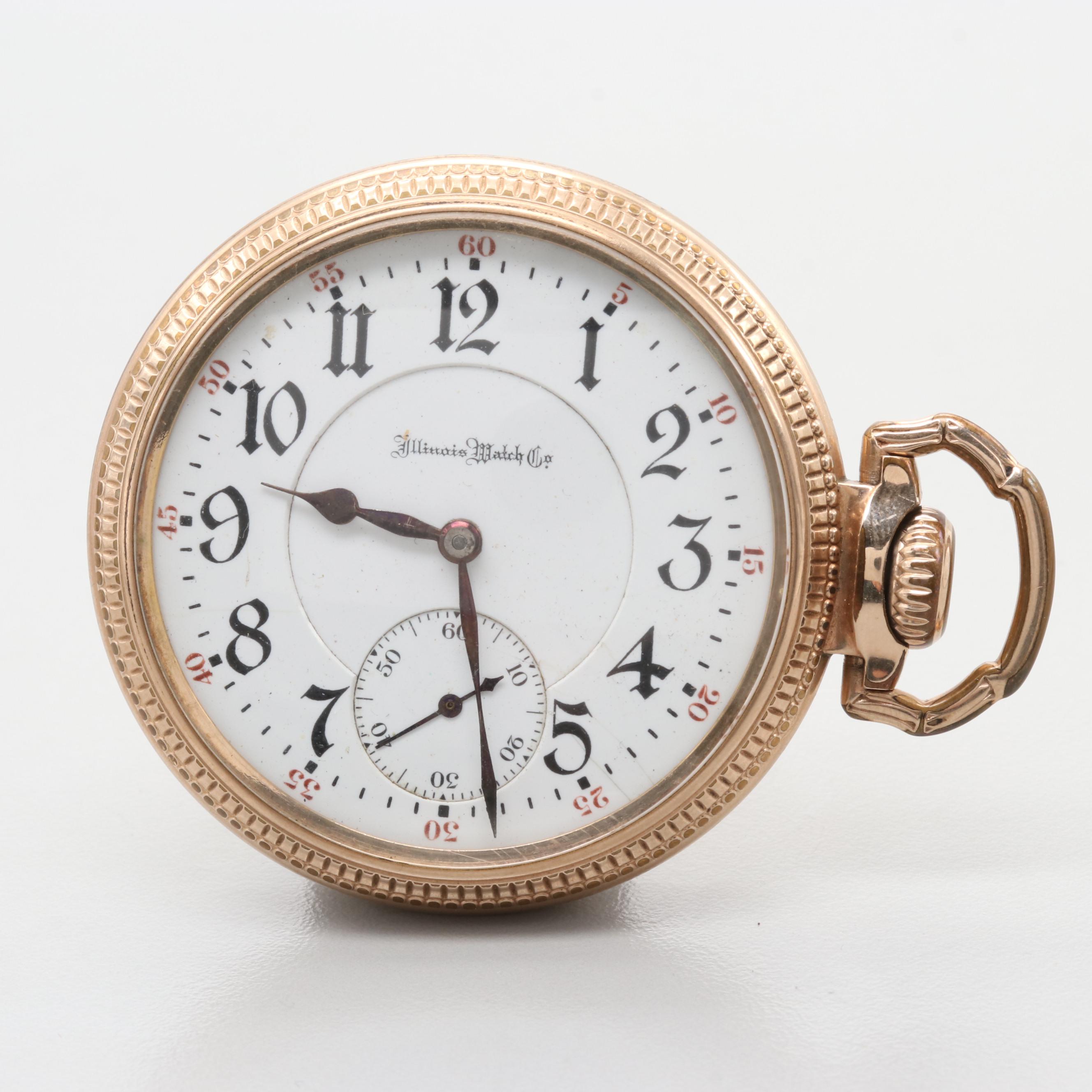 Illinois Watch Co. "Sidewinder" 10K Gold Filled Pocket Watch, Circa 1908