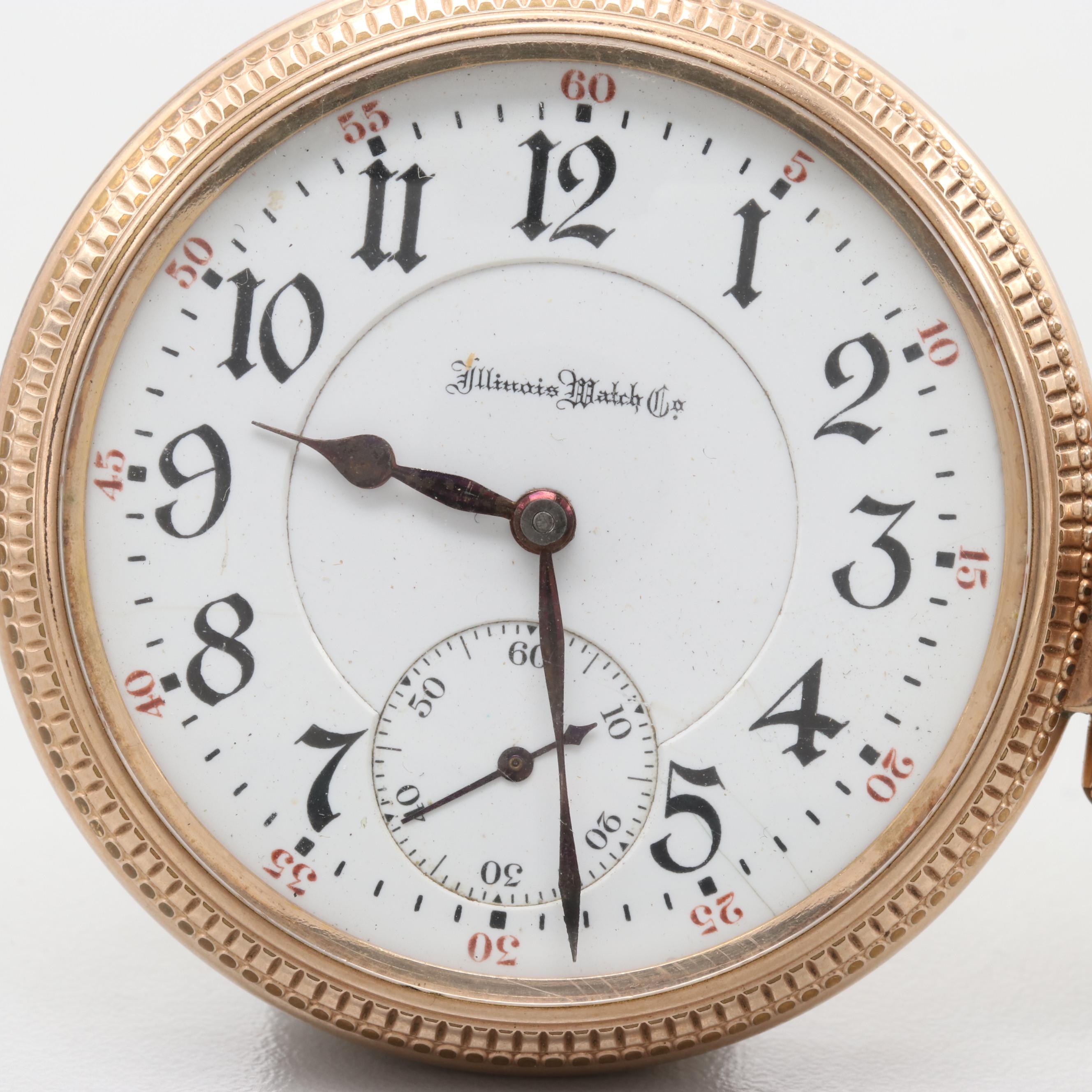 Illinois Watch Co. "Sidewinder" 10K Gold Filled Pocket Watch, Circa 1908