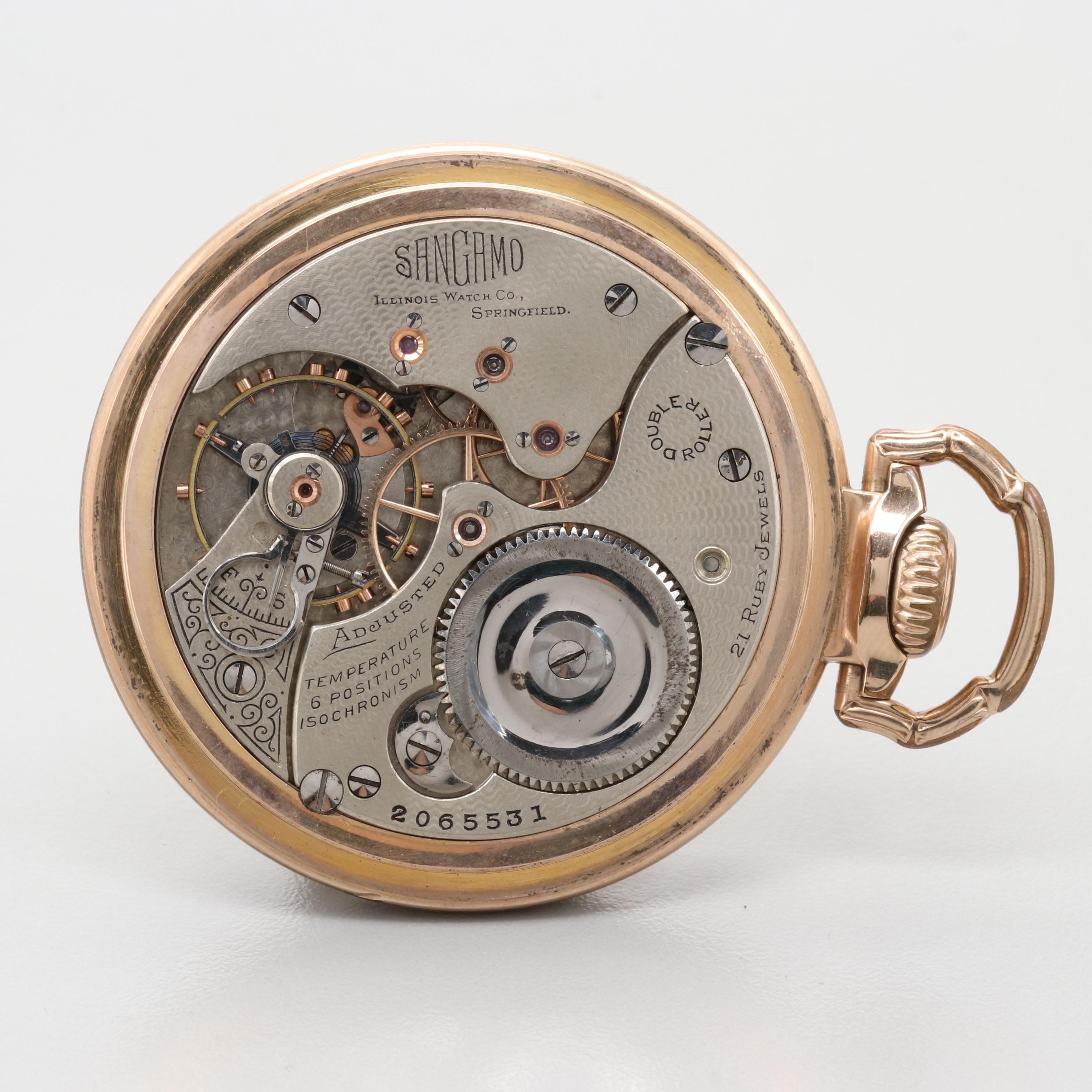 Illinois Watch Co. "Sidewinder" 10K Gold Filled Pocket Watch, Circa 1908