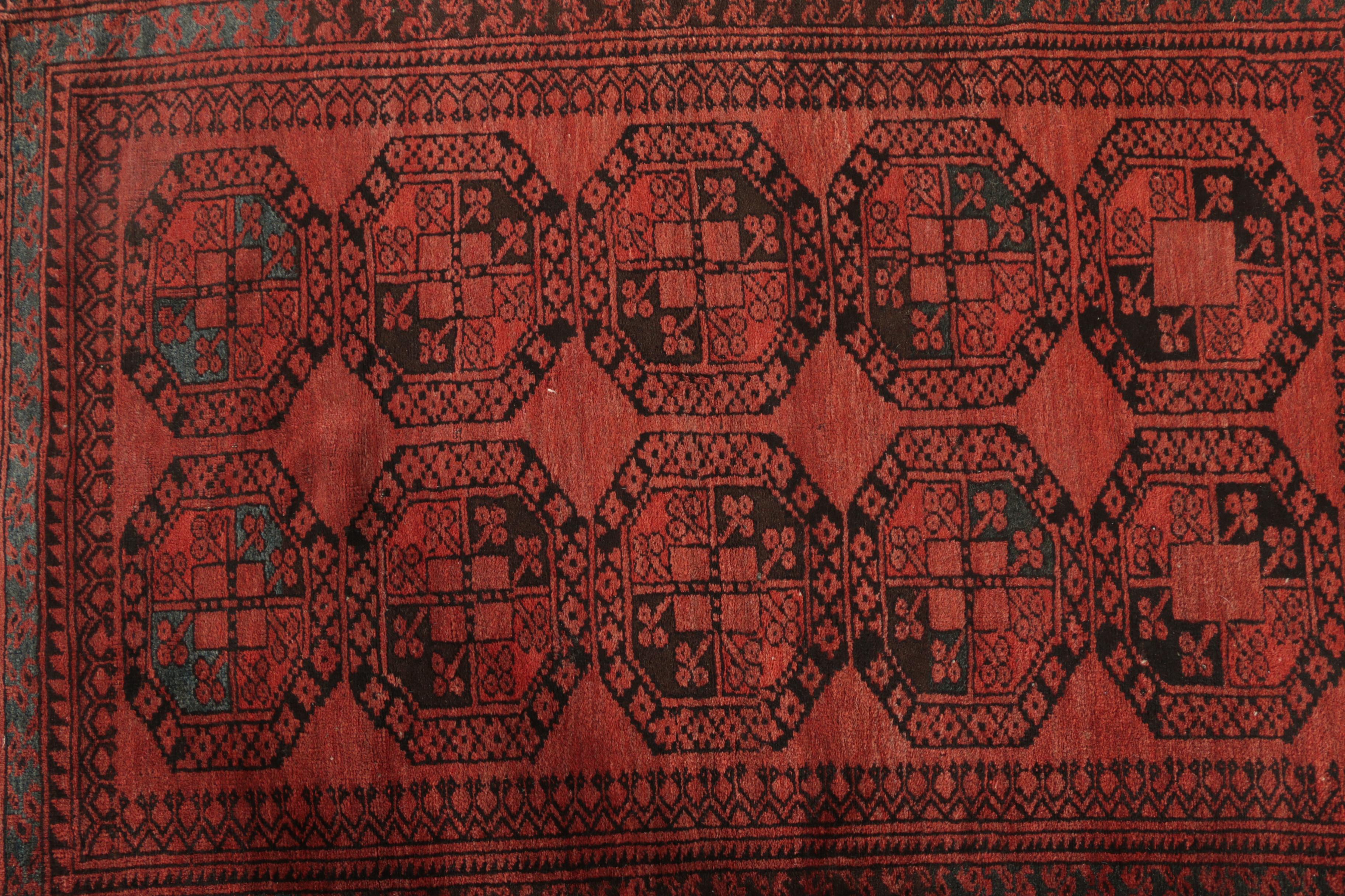 Hand-Knotted Afghan Ersari Wool Area Rug