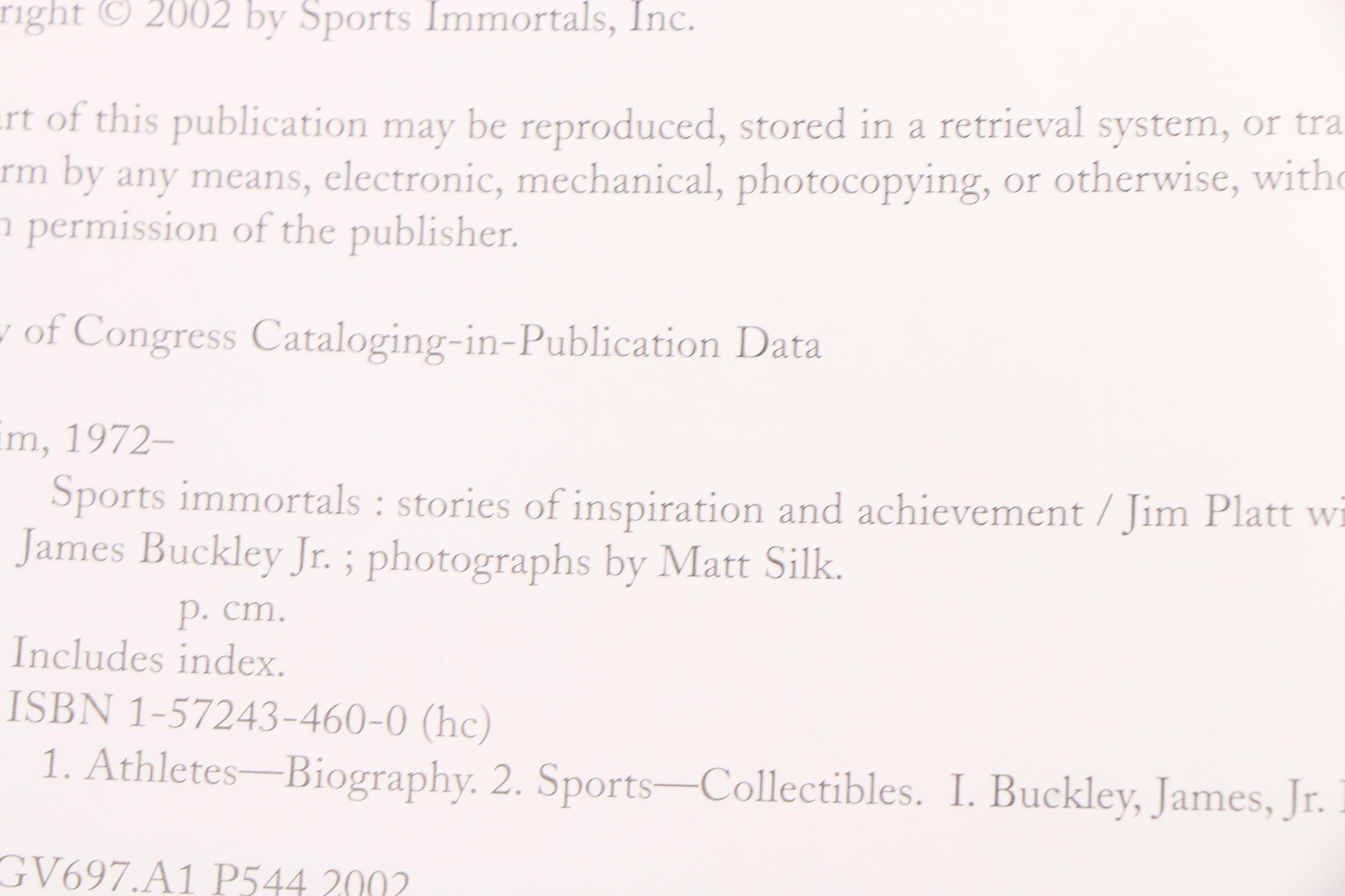 Signed "Sports Immortals" with Limited Edition "Oklahoma State University"