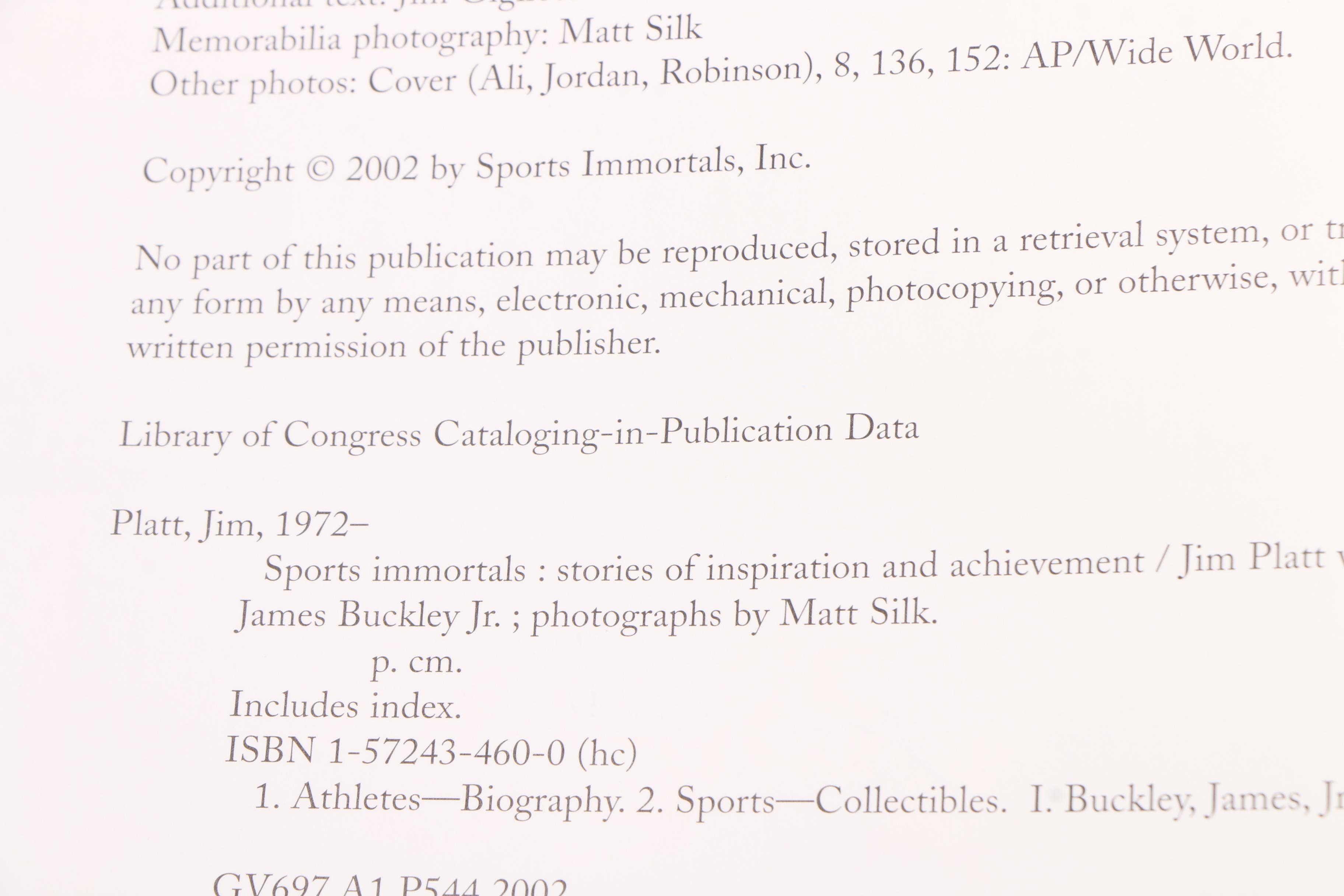 Signed "Sports Immortals" with Limited Edition "Oklahoma State University"