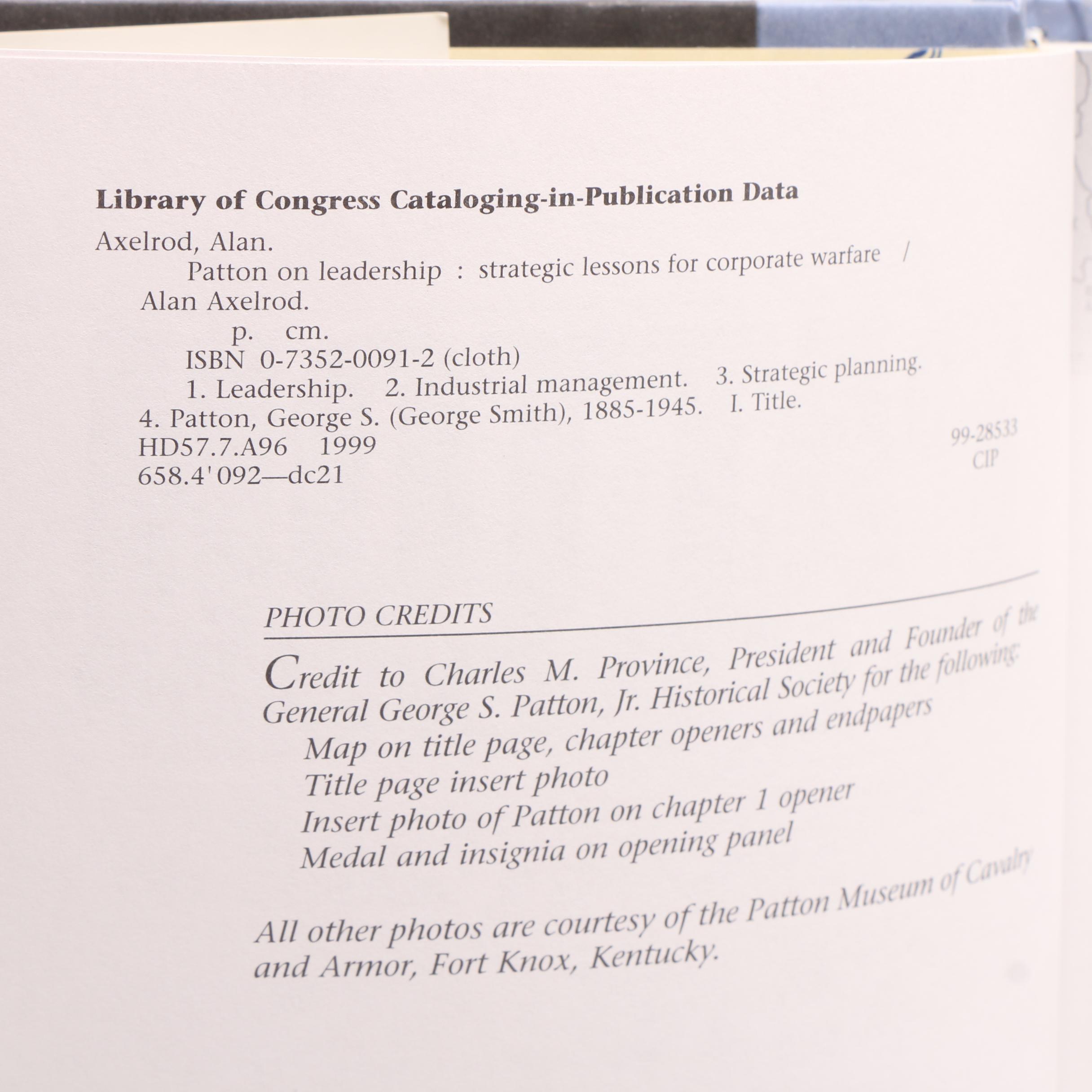Nonfiction Books including First Edition "Patton on Leadership" by Alan Axelrod