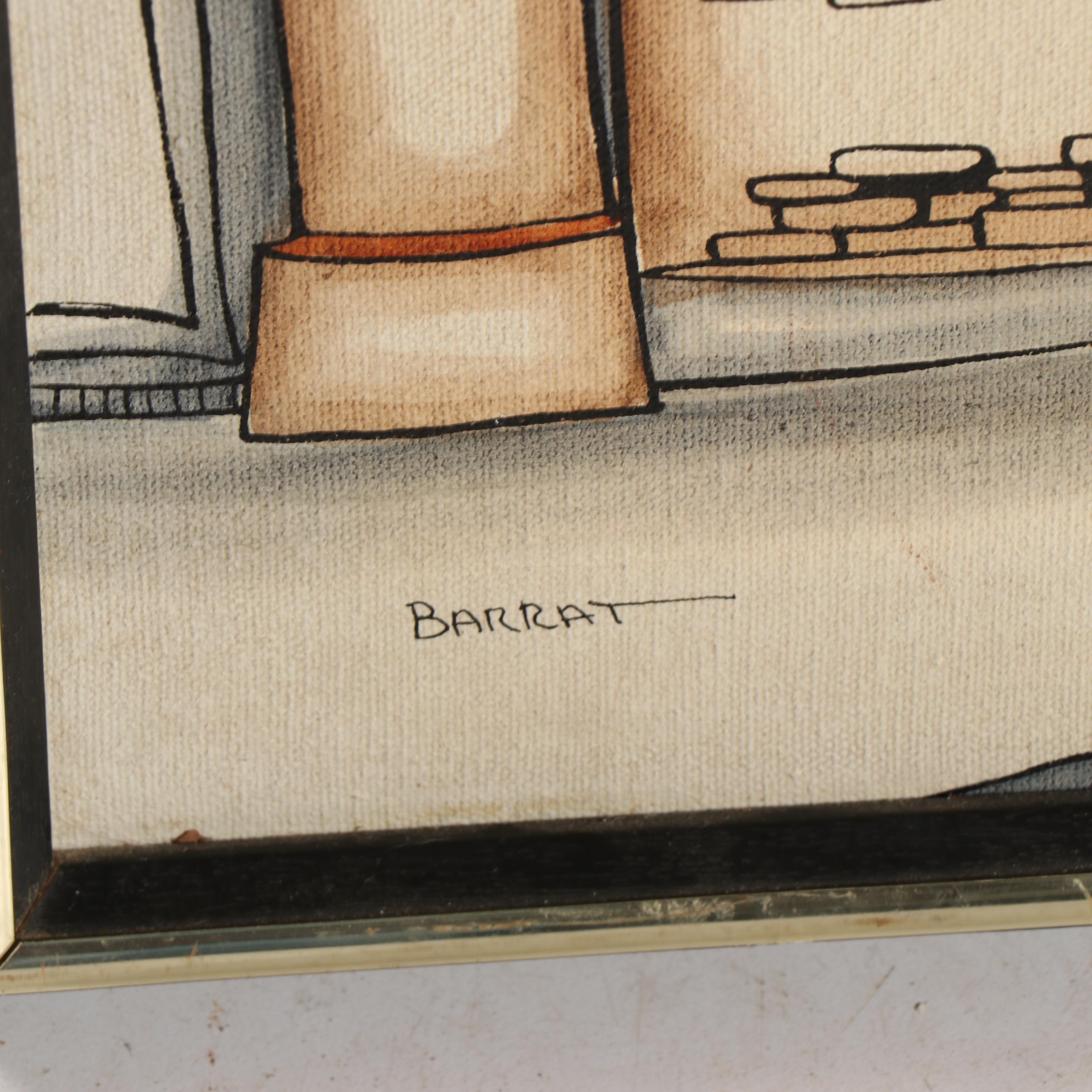 Marcel Barrat Oil Painting of Parisian Street