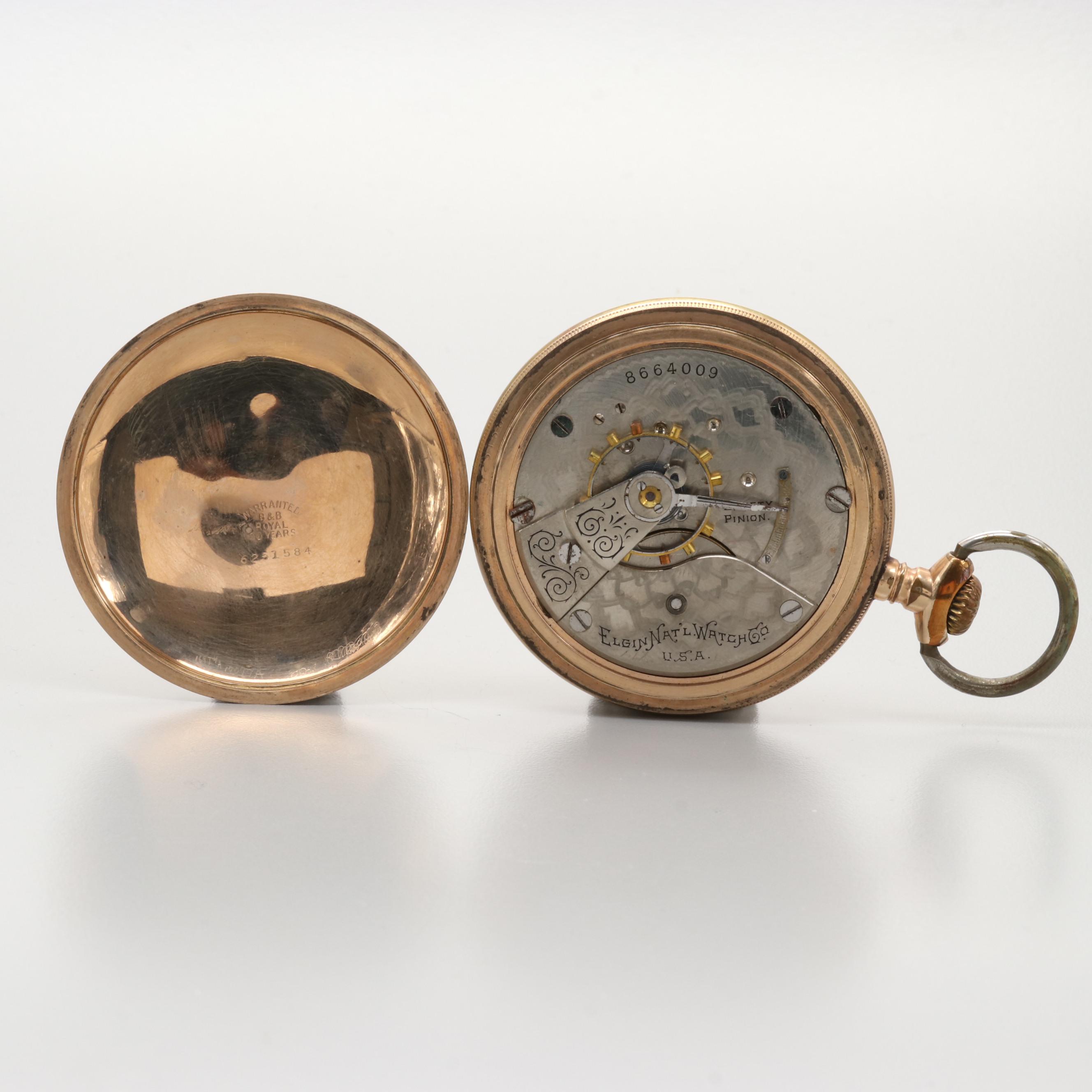 Elgin Open Face Side Winder Pocket Watch, 1900