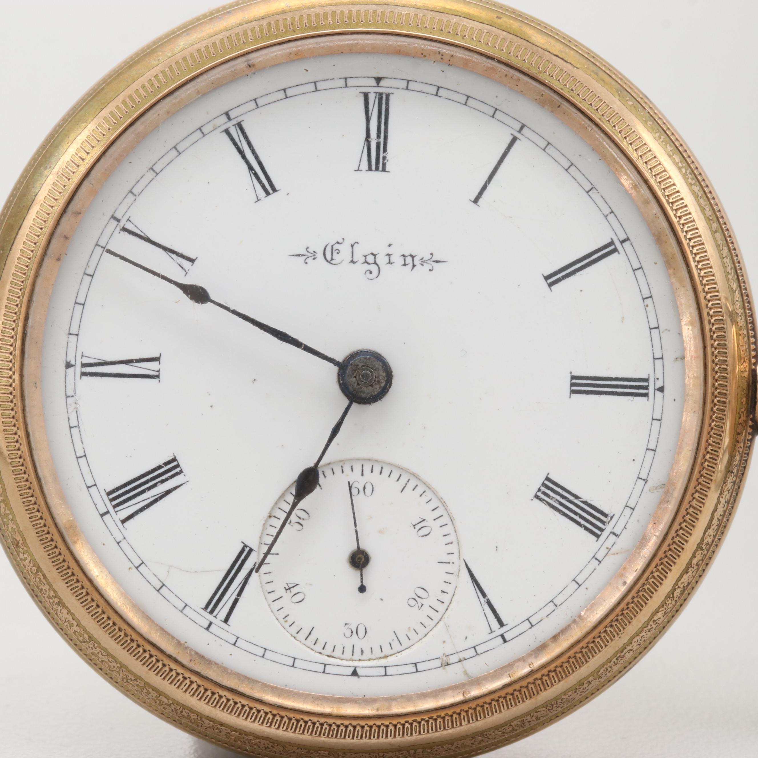 Elgin Open Face Side Winder Pocket Watch, 1900