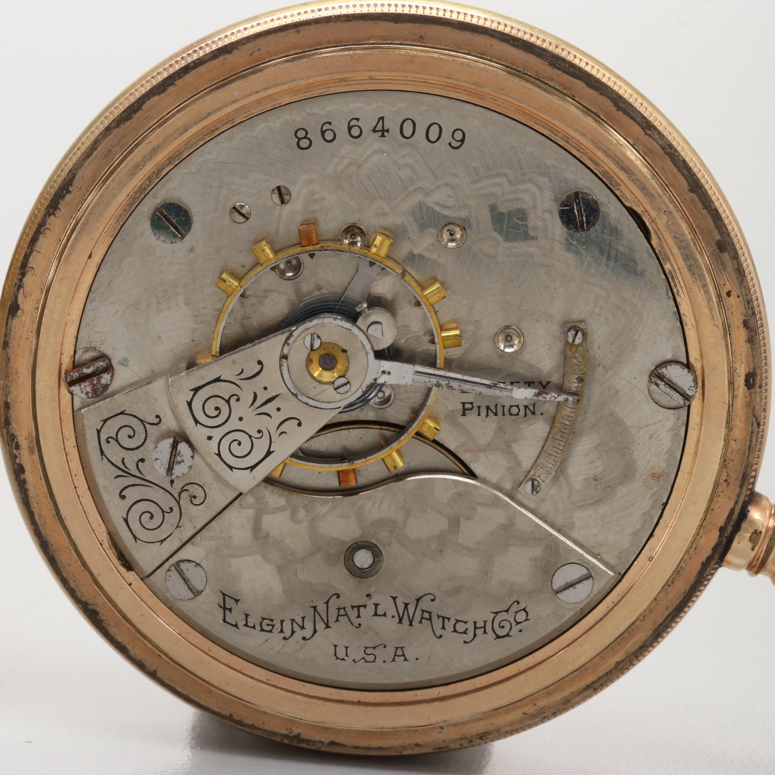 Elgin Open Face Side Winder Pocket Watch, 1900