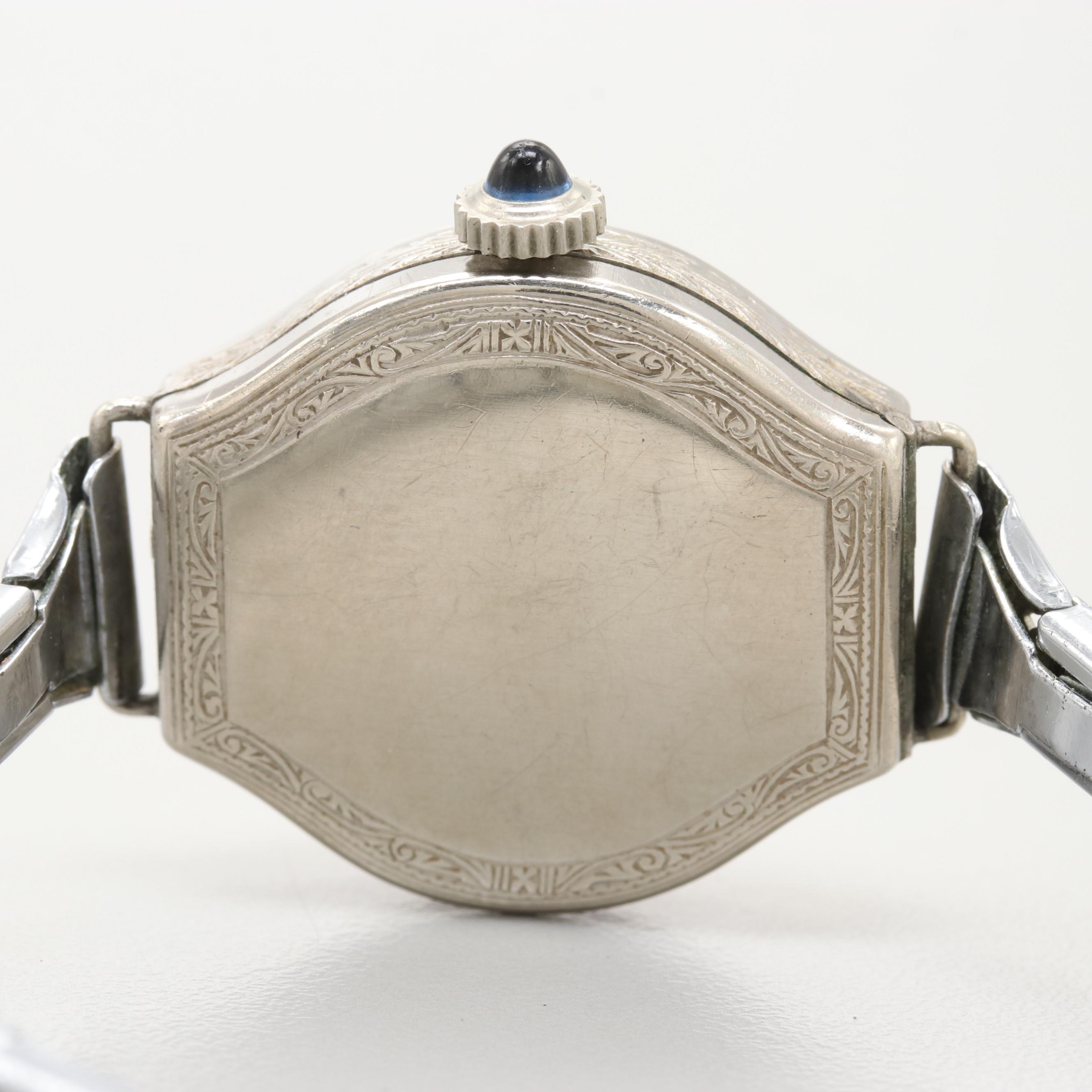 Vintage Stem Wind Bedford 14K White Rolled Gold Plated Watch