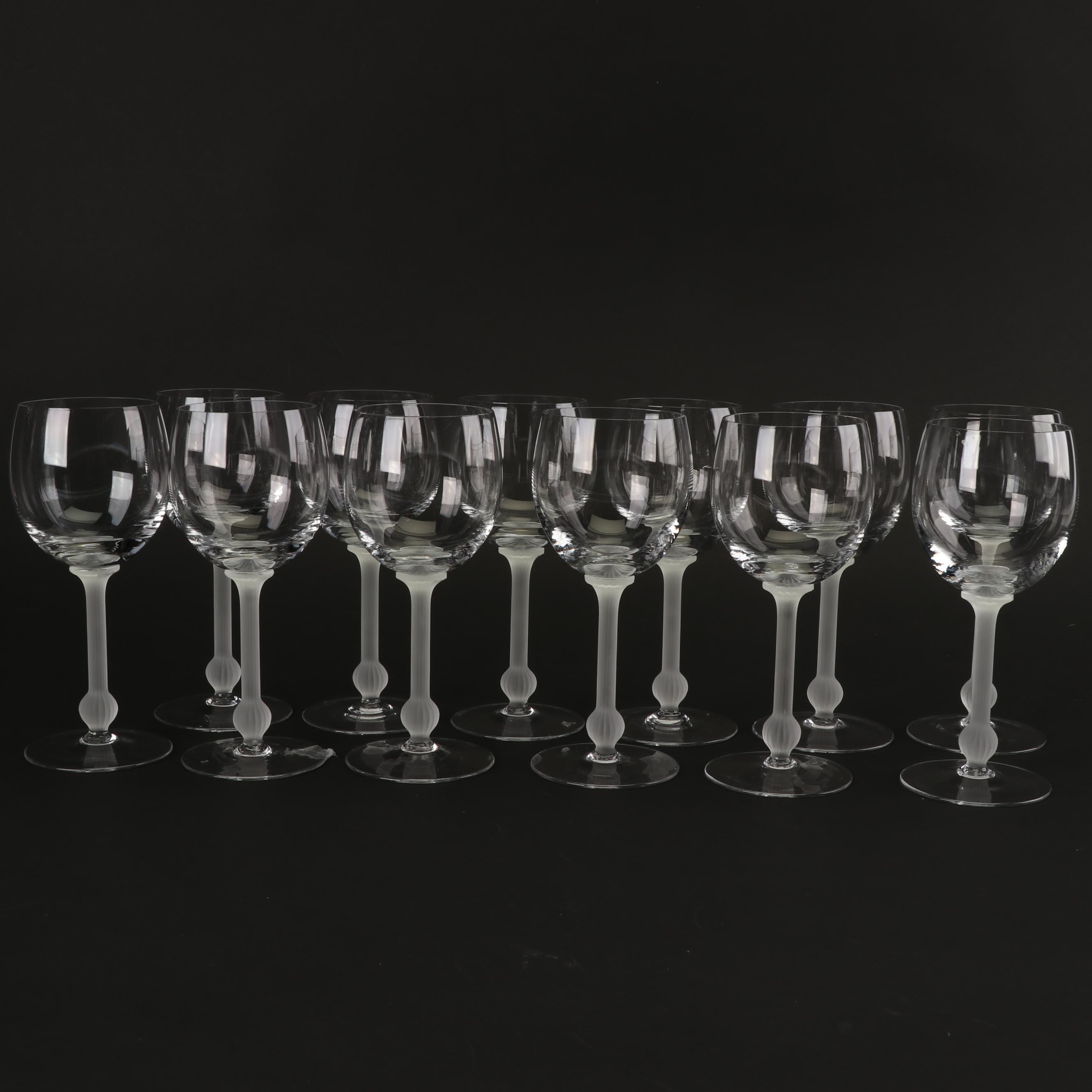 Red Wine Glasses with Frosted Stems