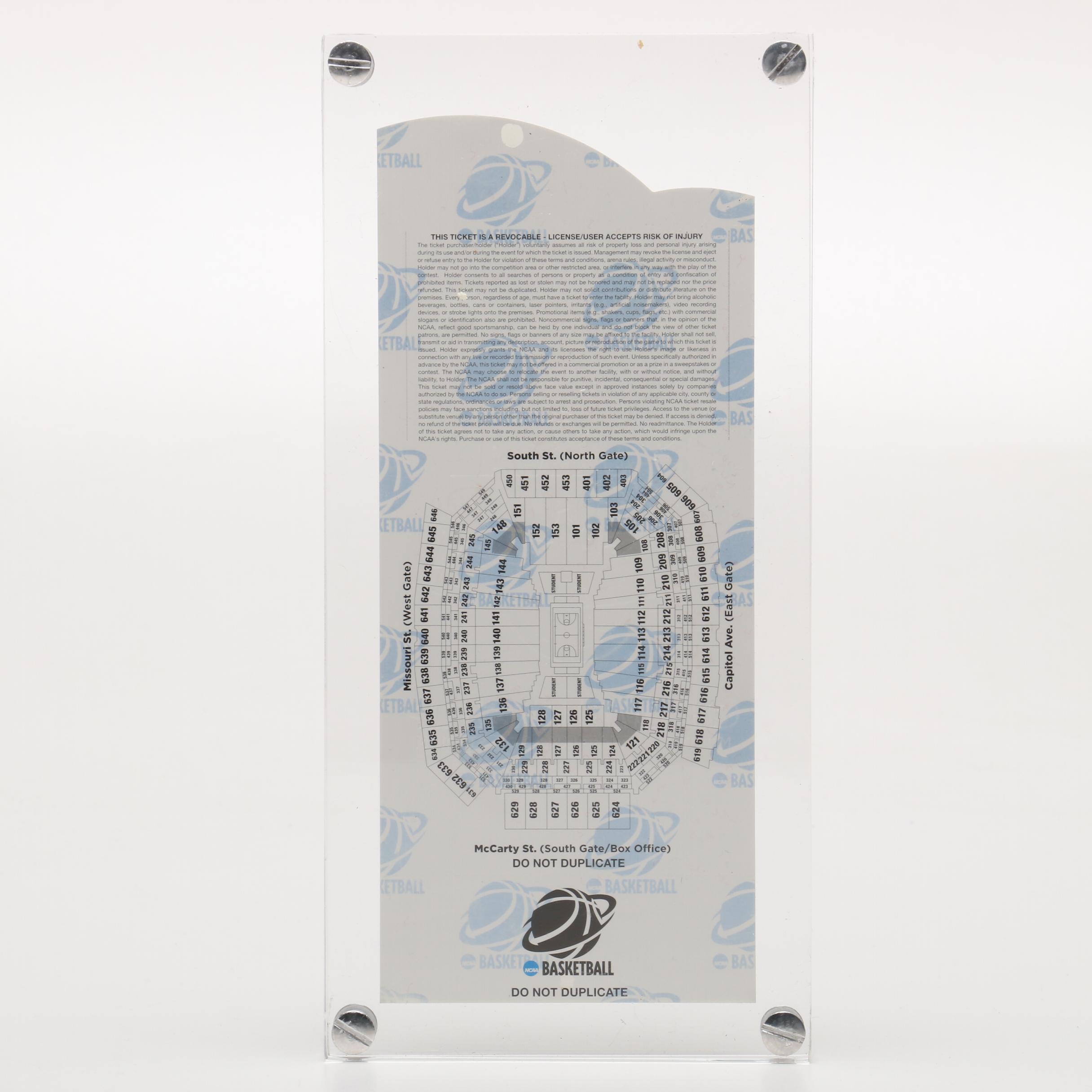 2010 NCAA Final Four Championship Final Game Full Ticket with Floor Sample