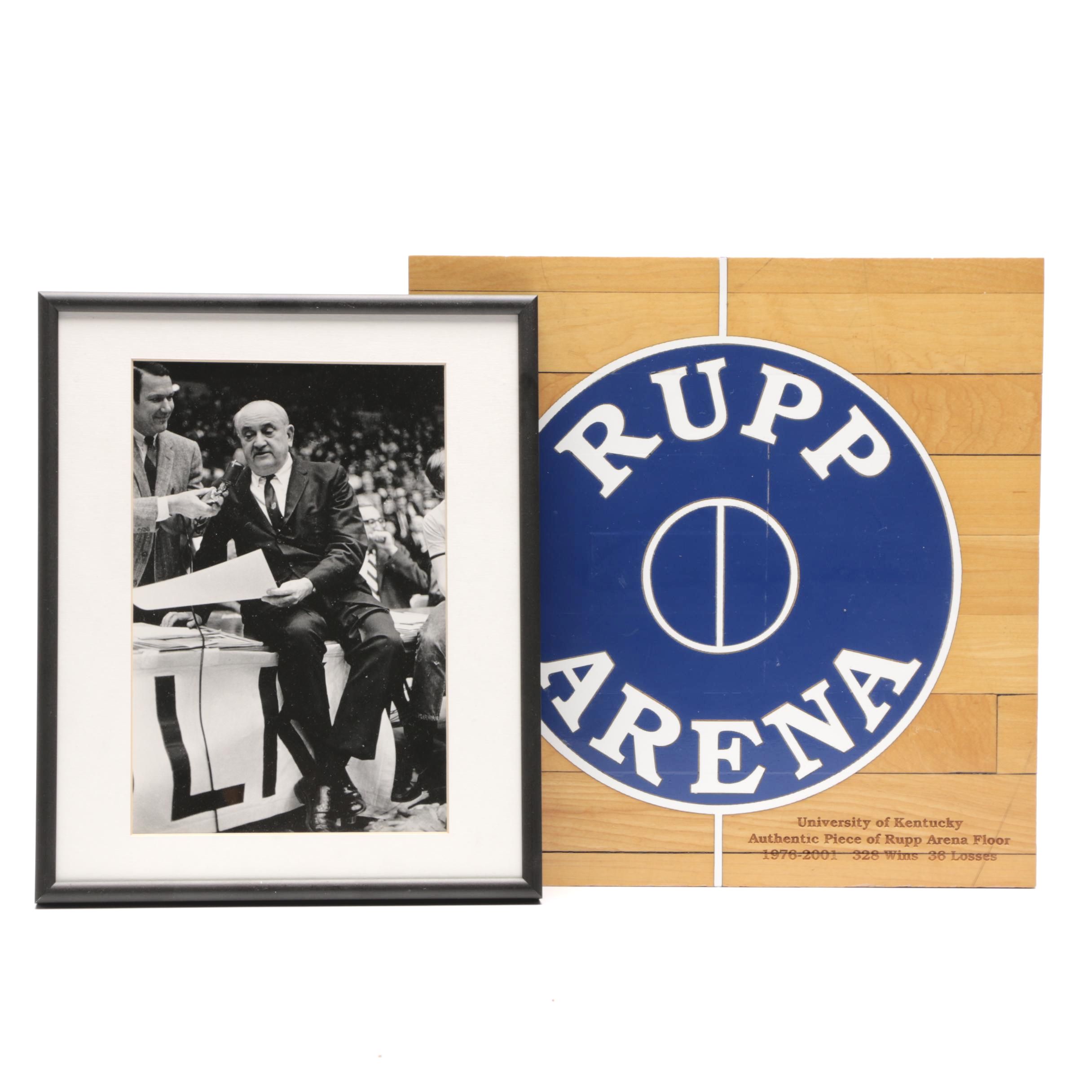 Authentic Piece of Rupp Arena Basketball Court with Framed Photo Print