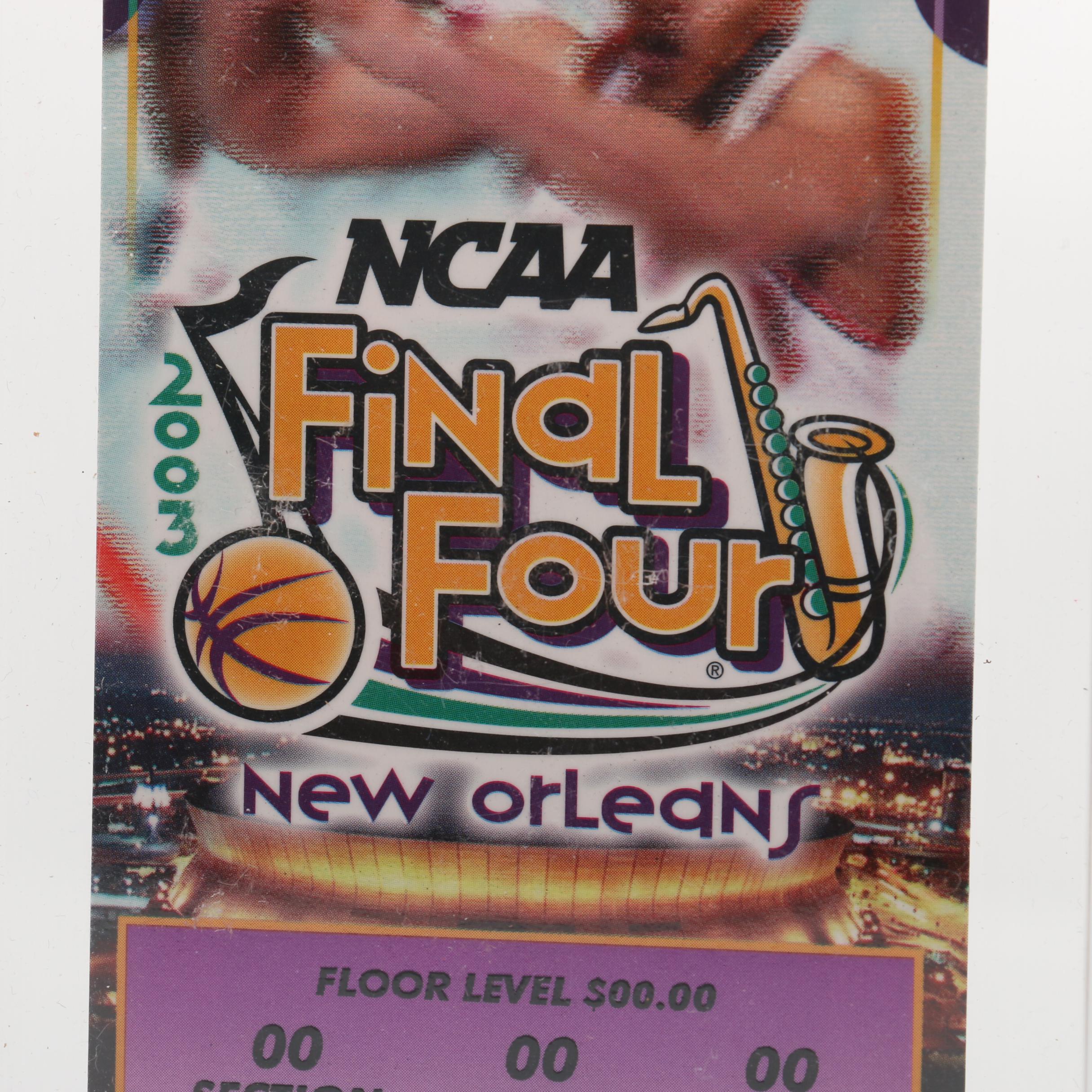 2003 Final Four Championship Final Game Full Ticket with Floor Sample