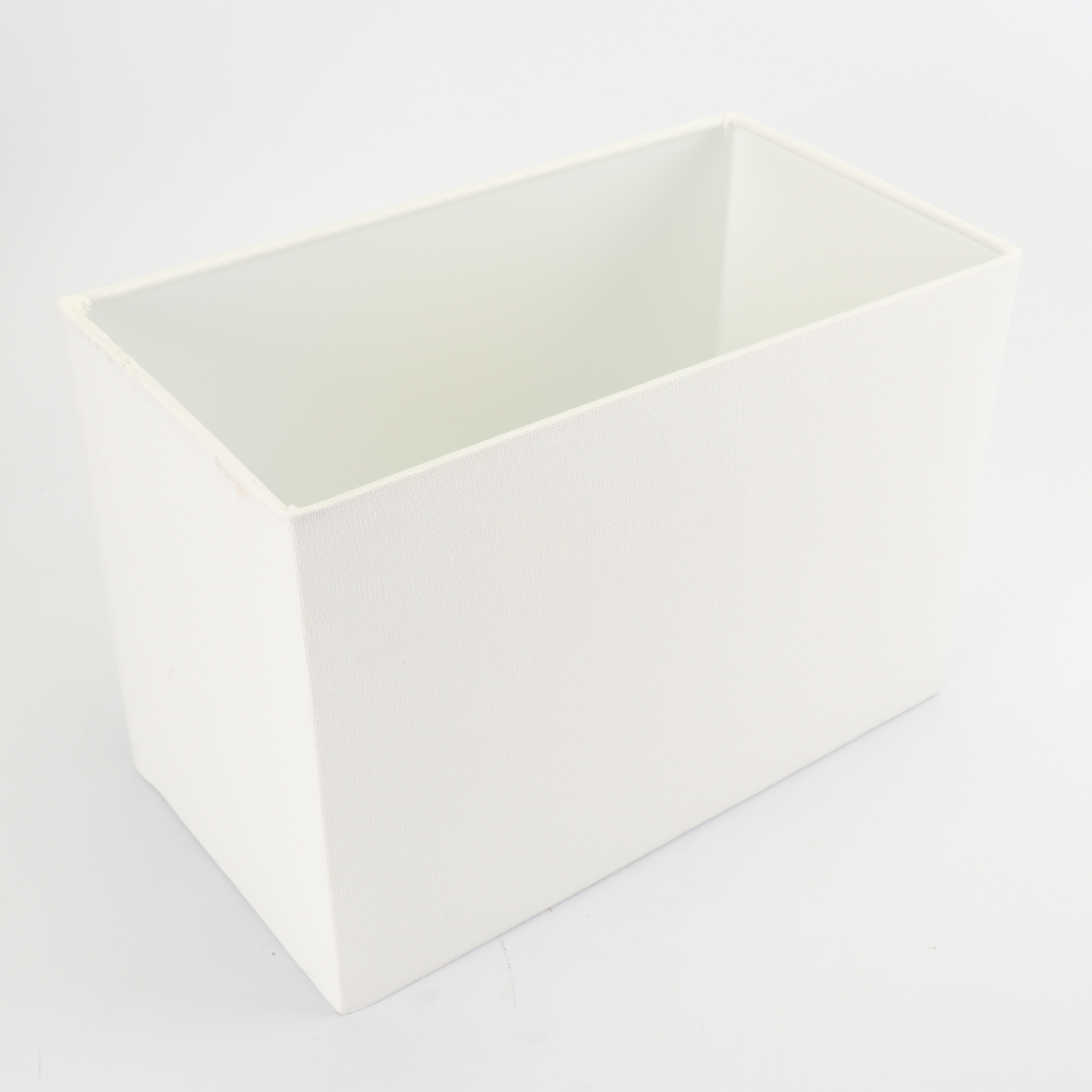 Geometric Chrome Table Lamp with Rectangular Fabric Shade