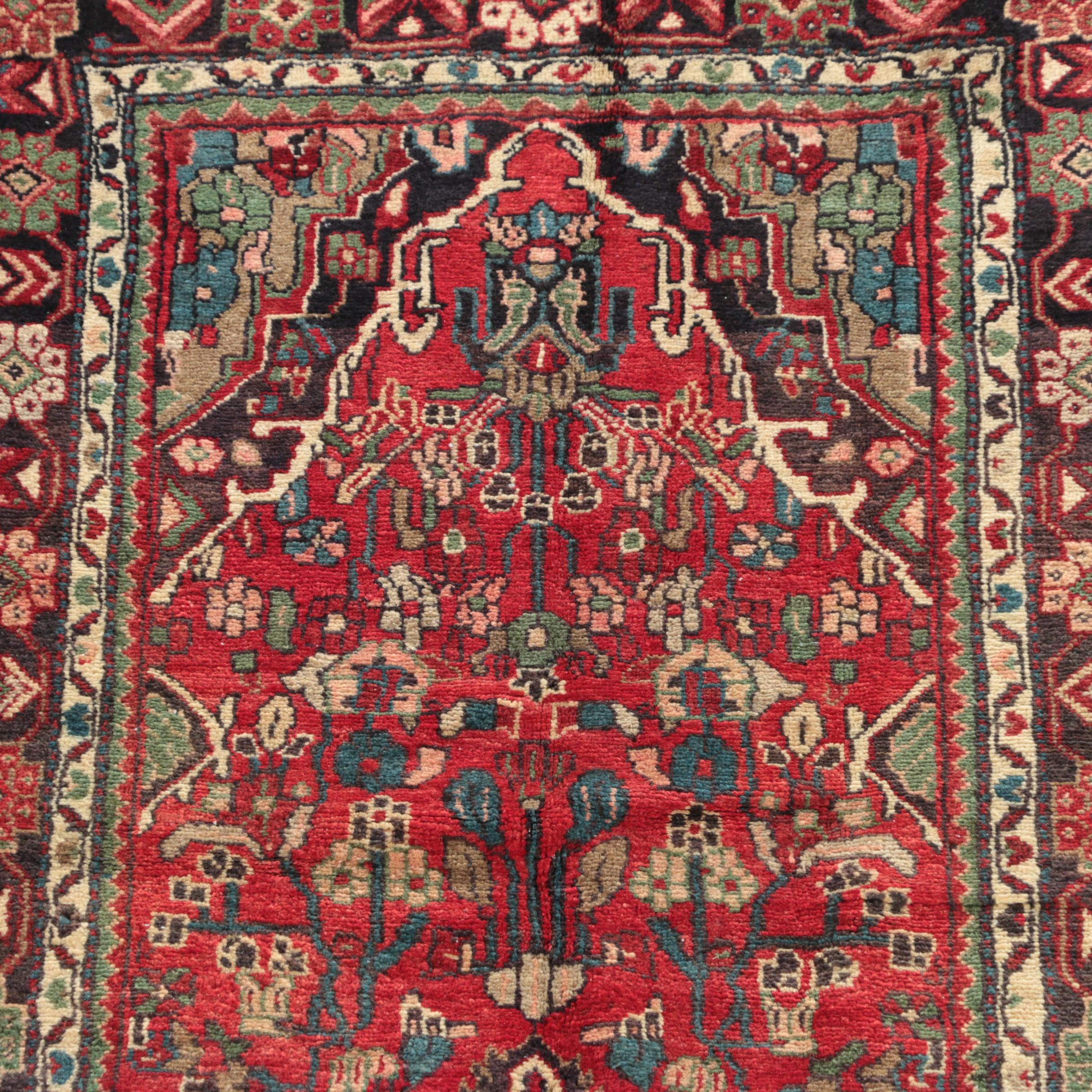 Hand-Knotted Persian Malayer Wool Rug