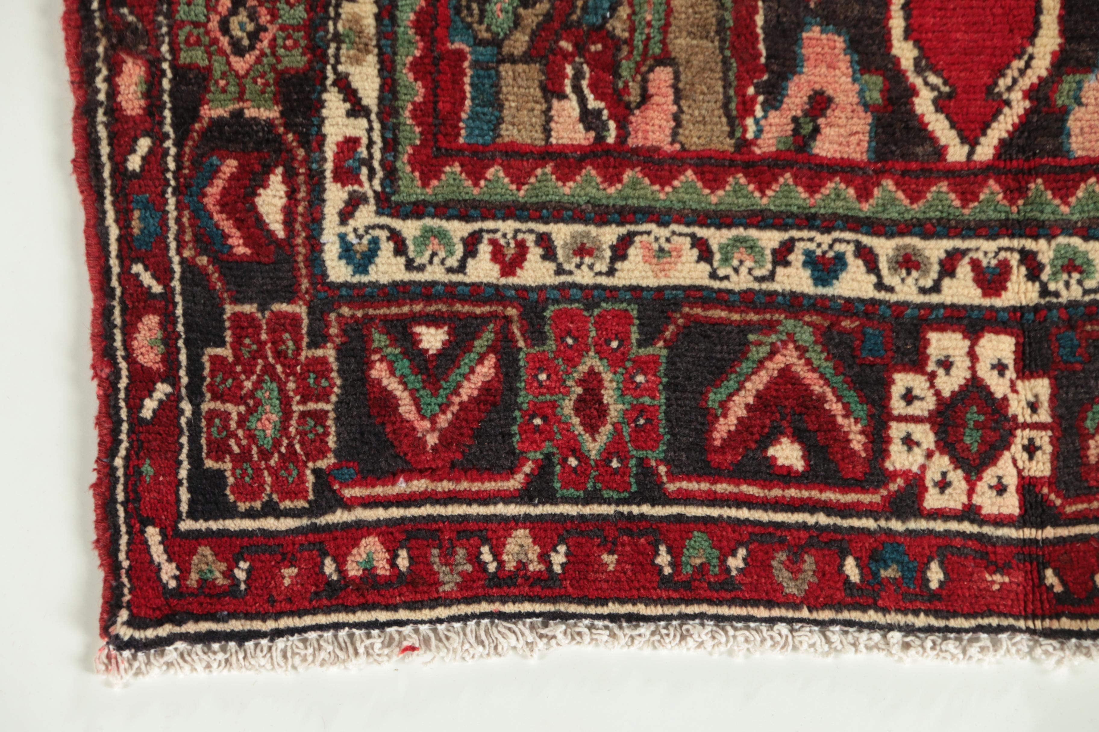 Hand-Knotted Persian Malayer Wool Rug