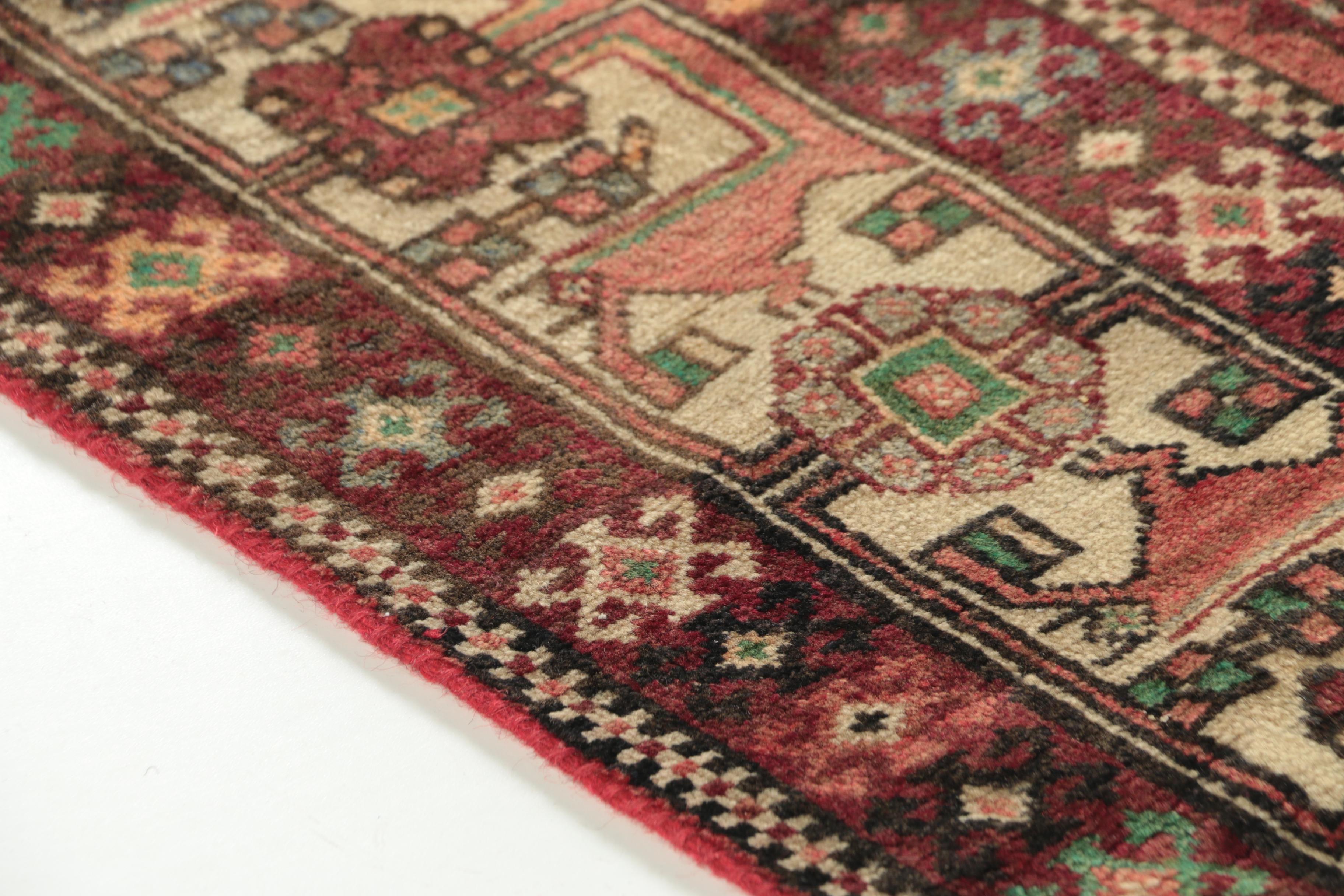 Hand-Knotted Inscribed Persian Quchan Wool Long Rug