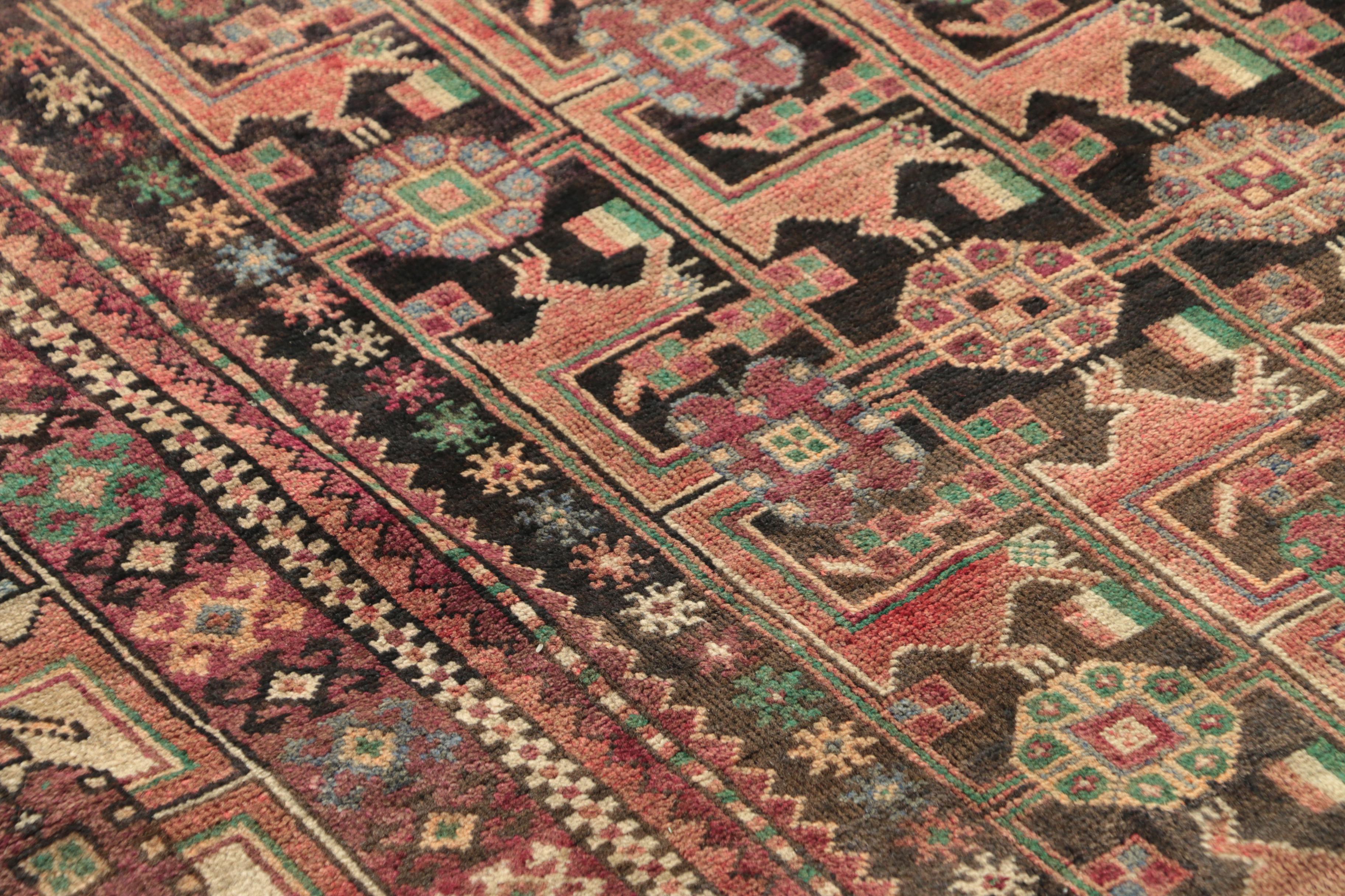 Hand-Knotted Inscribed Persian Quchan Wool Long Rug