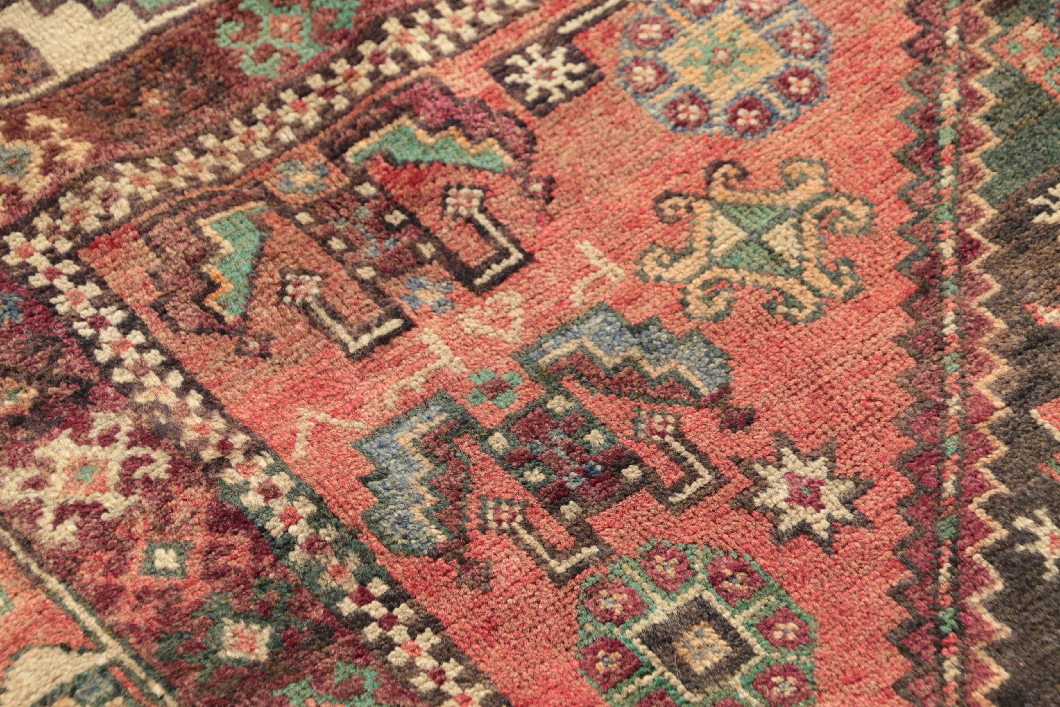 Hand-Knotted Inscribed Persian Quchan Wool Long Rug