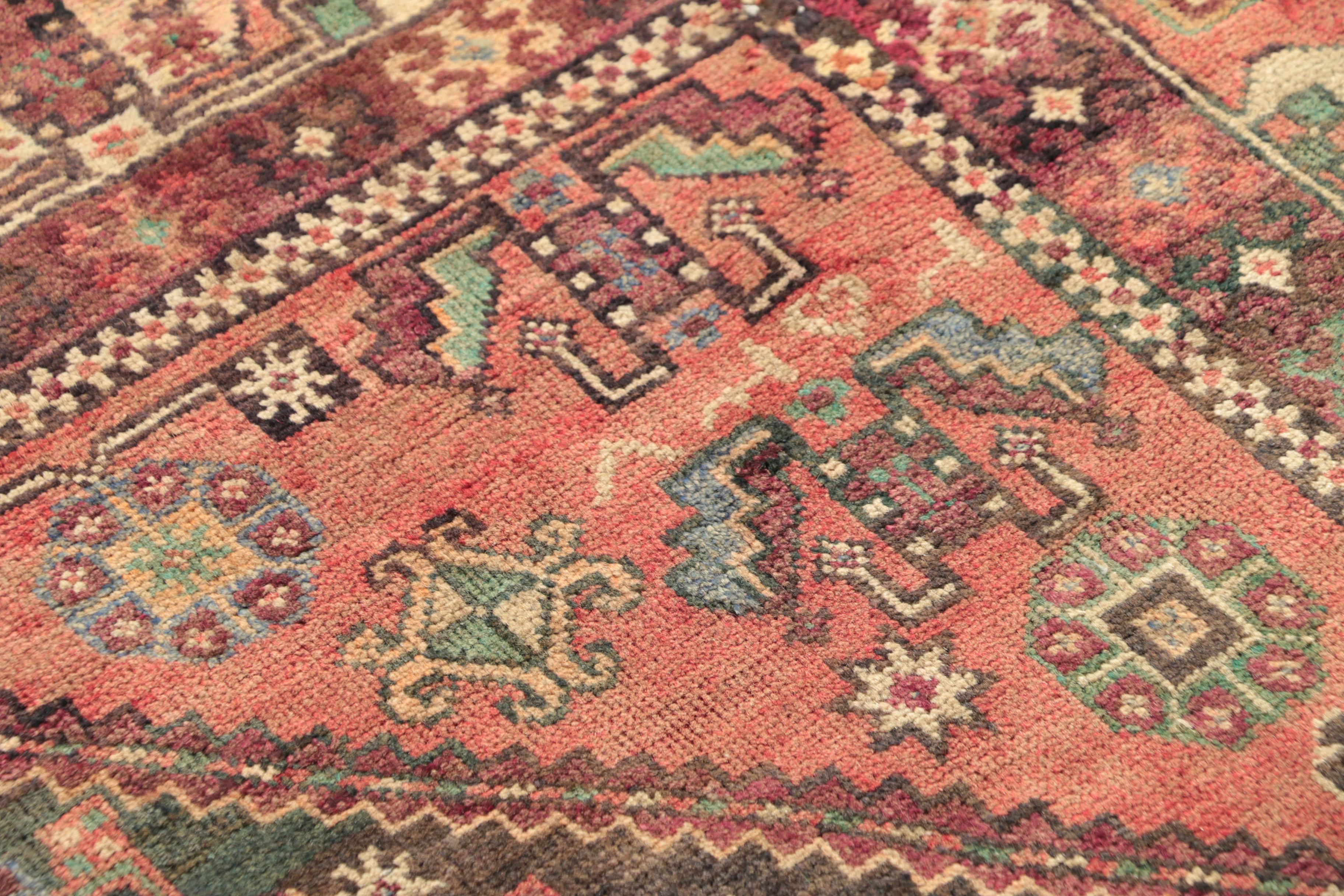 Hand-Knotted Inscribed Persian Quchan Wool Long Rug