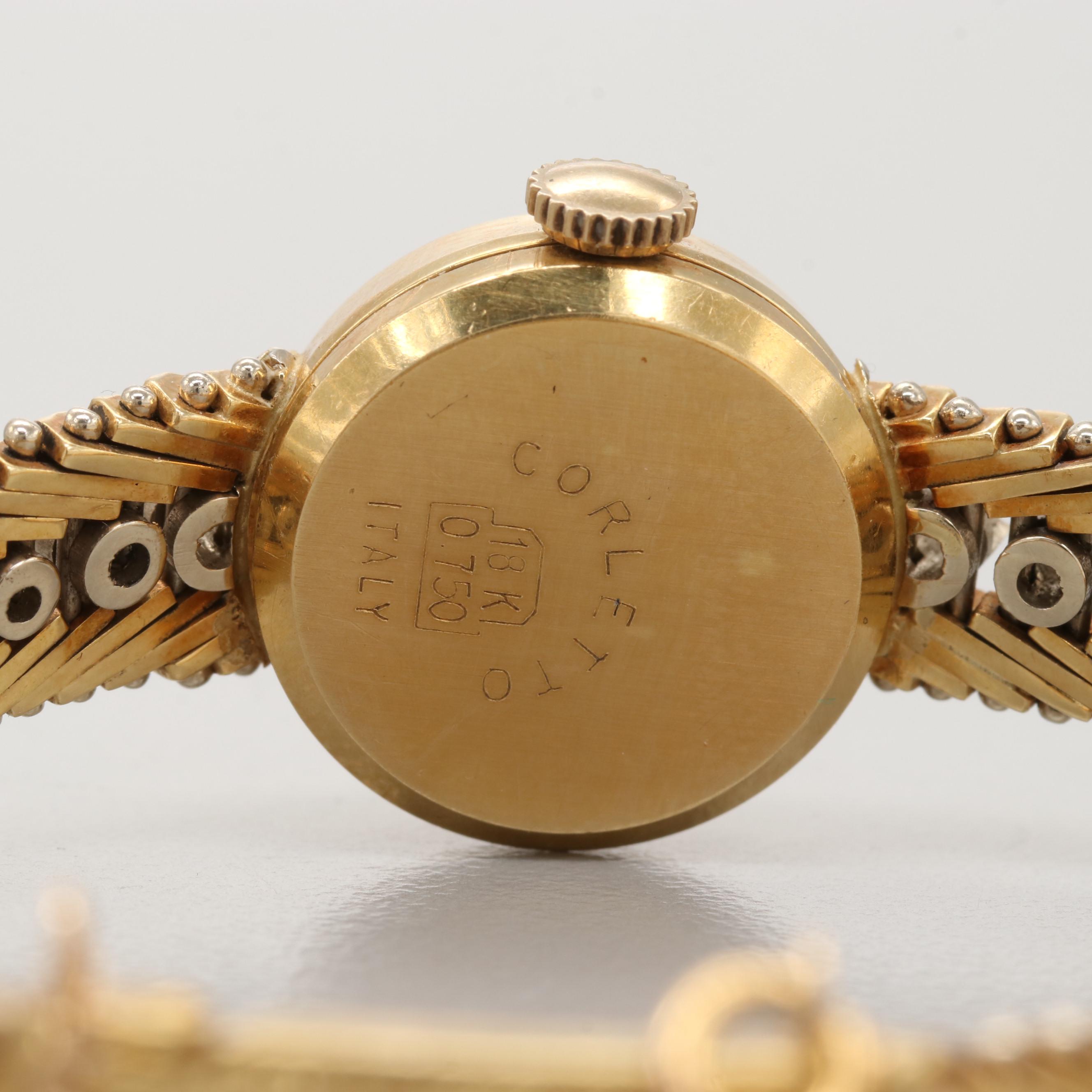 Vintage Longines 18K Yellow Gold Diamond Stem Wind Watch