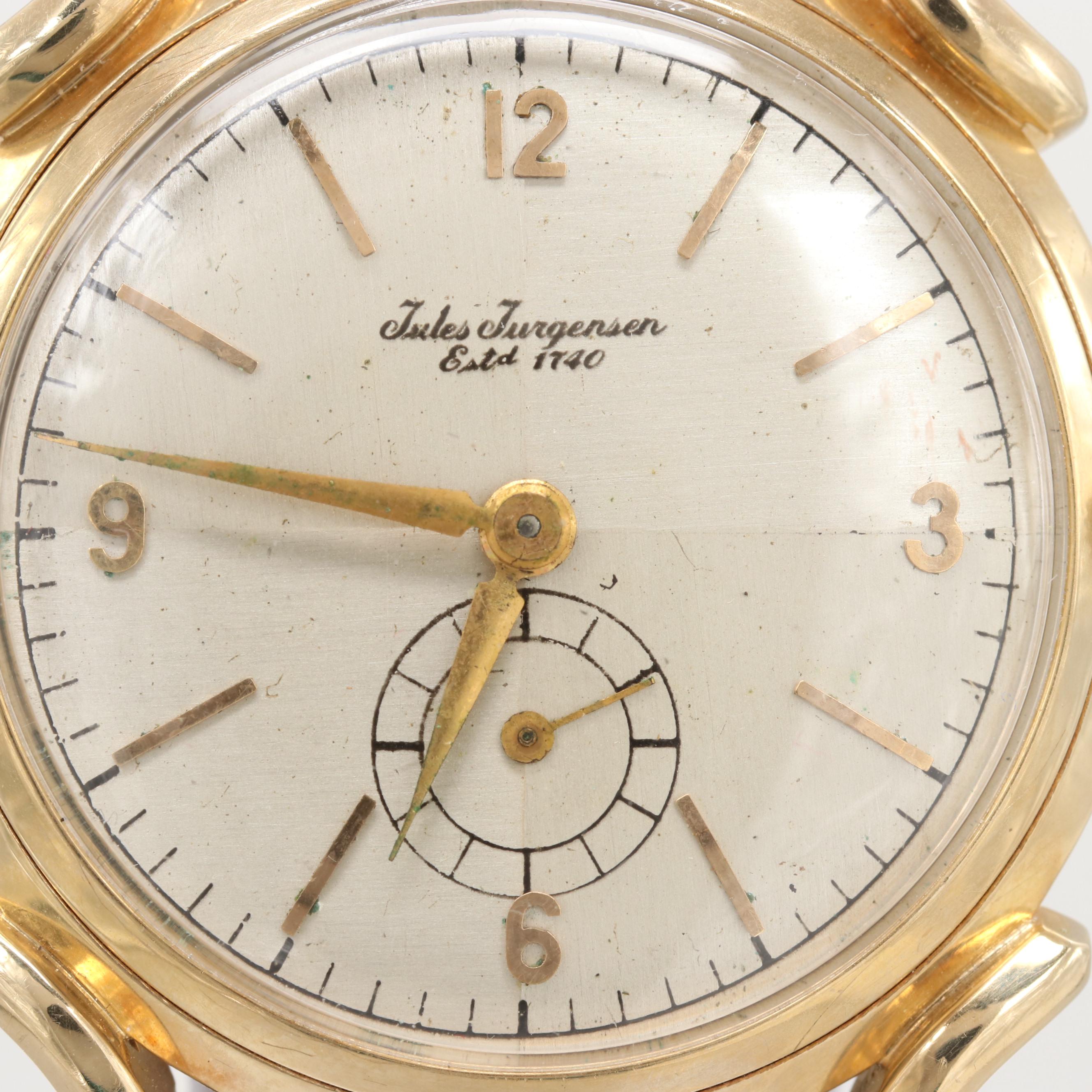 Jules Jurgensen 14K Yellow Gold Stem Wind Wrist Watch