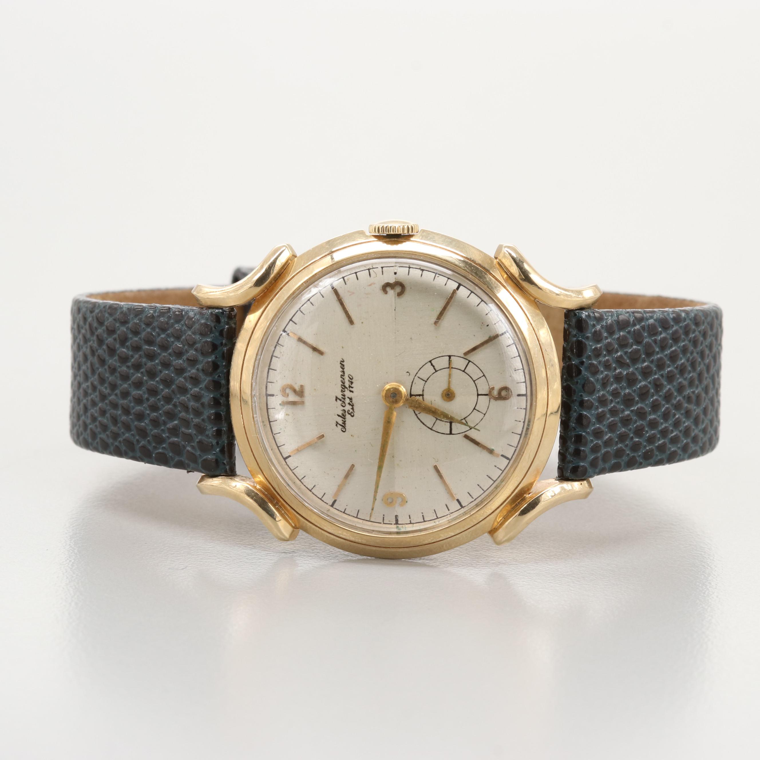 Jules Jurgensen 14K Yellow Gold Stem Wind Wrist Watch