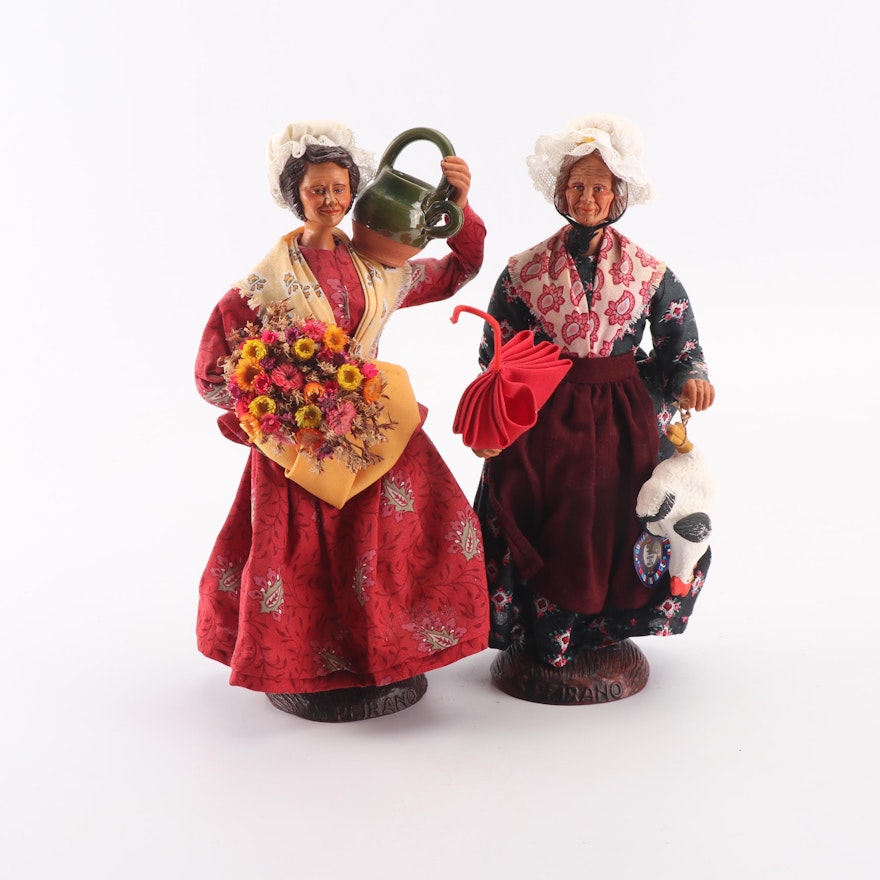 S. Peirano French Terracotta Art Doll Figurines