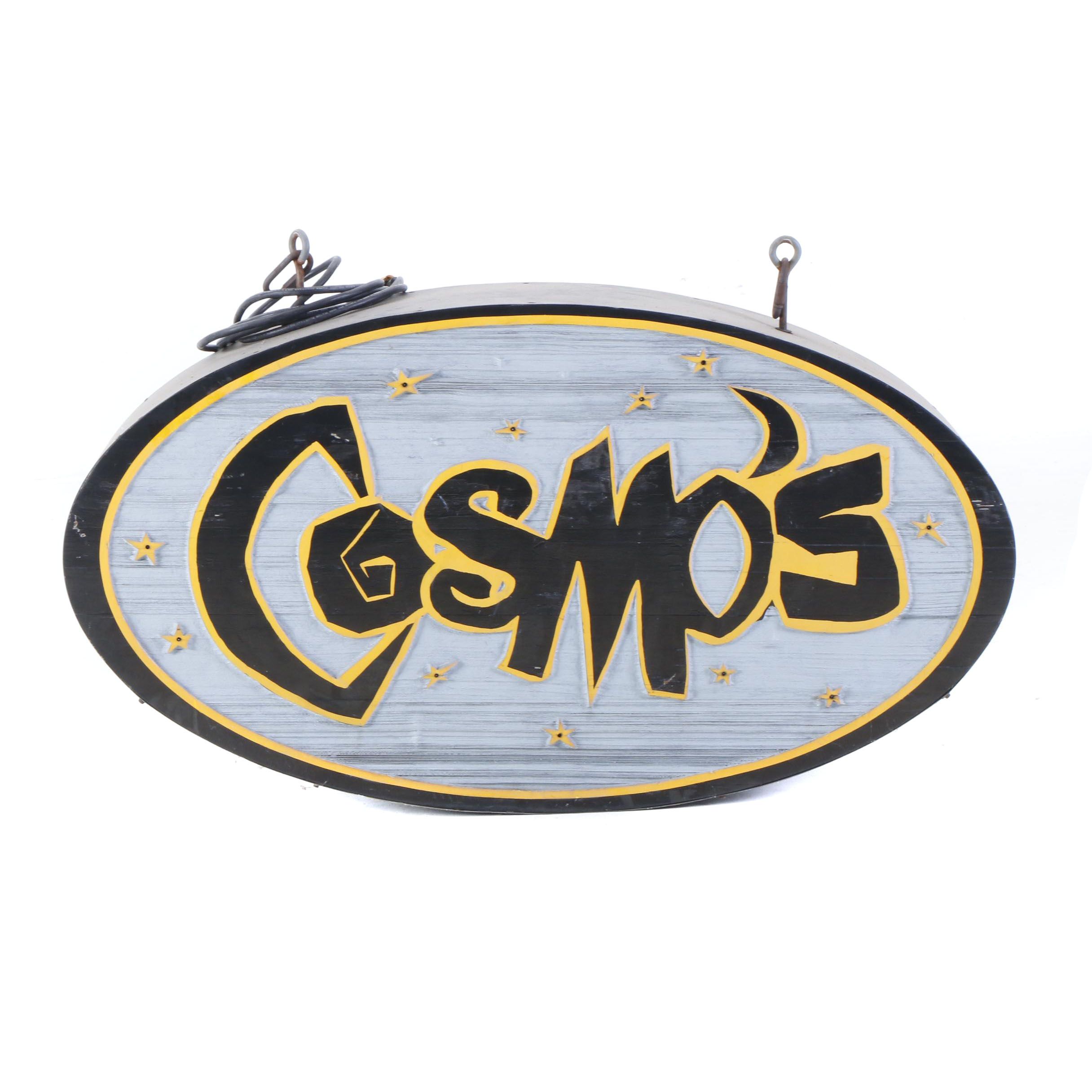 Illuminated Sign From Cosmos GrillePub Restaurant Covington, Kentucky